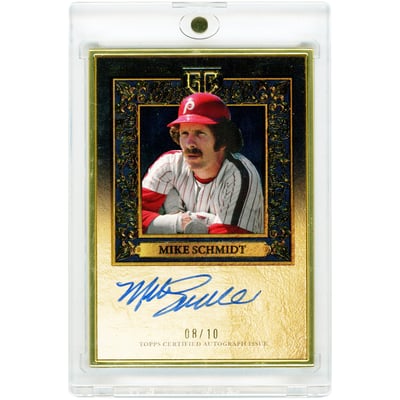 Mike Schmidt Philadelphia Phillies Autographed 2025 Topps Gilded Collection Hall Of Famers Gold Frame #HAFA-MS #8/10 Card 