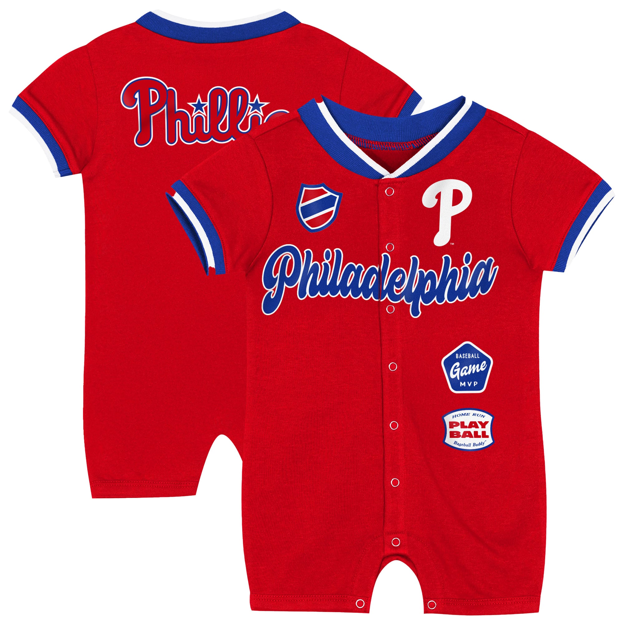 Grenouillère à pinces rouge Philadelphia Phillies pour nouveau-né Outerstuff
