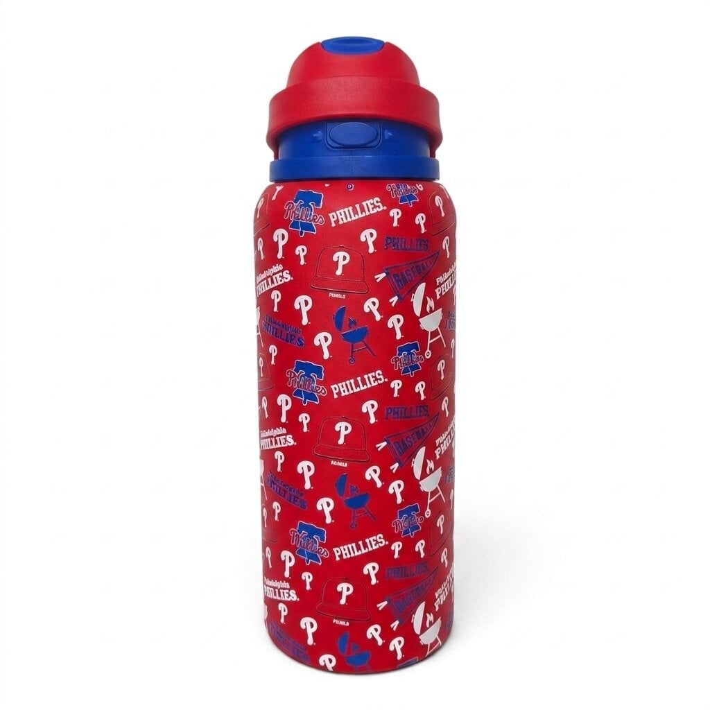Gourde Pegasus Philadelphia Phillies 32 oz en acier inoxydable ProPress avec fanion pour les jours de match