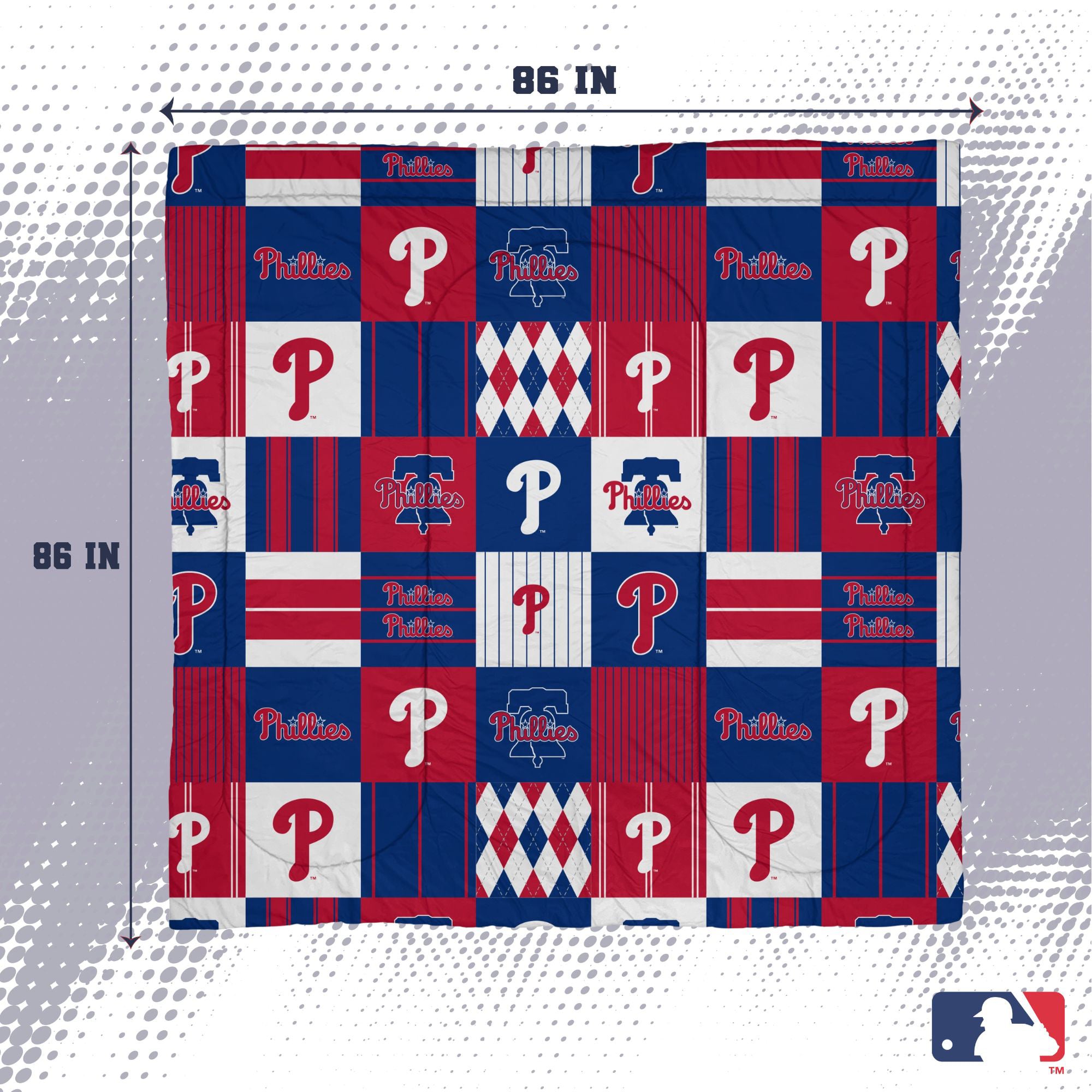 Ensemble de literie trois pièces à carreaux patchwork Pegasus Philadelphia Phillies (grand lit/queen)