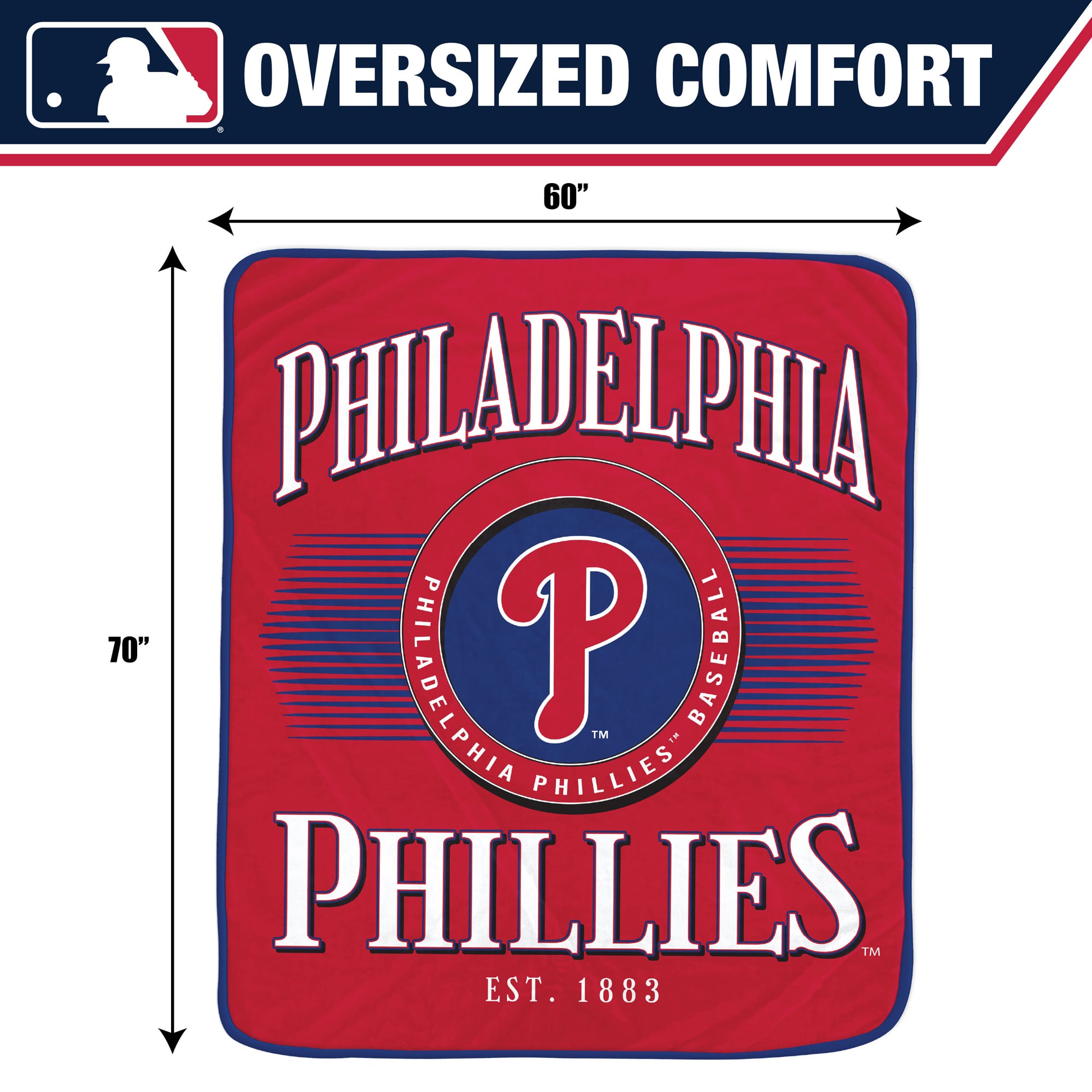 Pegasus Philadelphia Phillies Spotlight Arch 60" x 70" Ultra Soft Throw Blanket