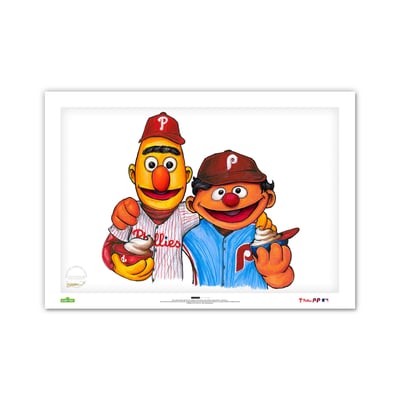 Philadelphia Phillies Bert & Ernie Limited Edition 24" x 36" Sesame Street Art Print