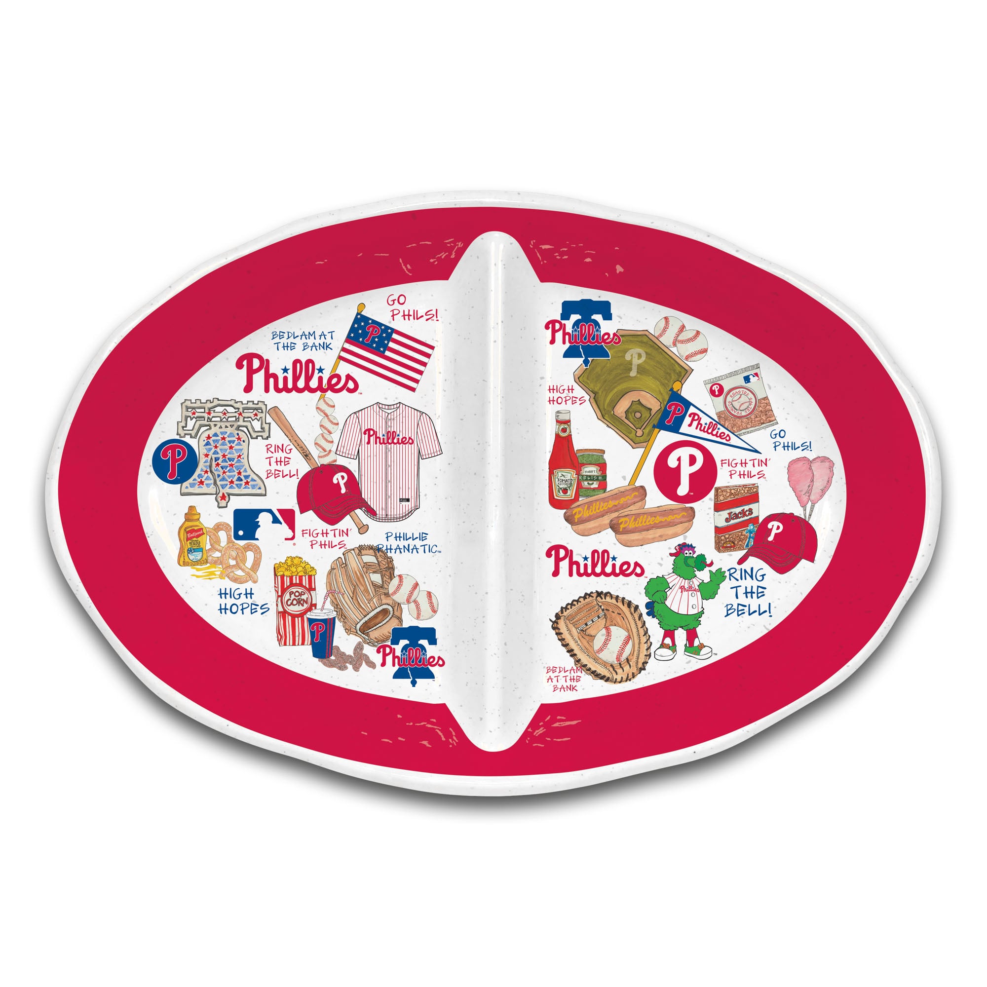 Philadelphia Phillies Heavyweight Melamine Two-Section Serving Dish