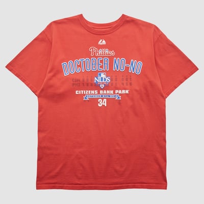 Philadelphia Phillies Majestic 2010 T-shirt - Red - M by Fanatics Real Vintage