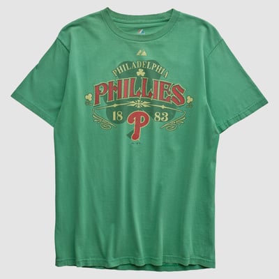 Philadelphia Phillies Majestic 2010s T-shirt - Green - S by Fanatics Real Vintage