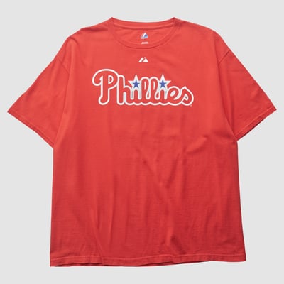 Philadelphia Phillies Majestic 2010s T-shirt - Red - L by Fanatics Real Vintage