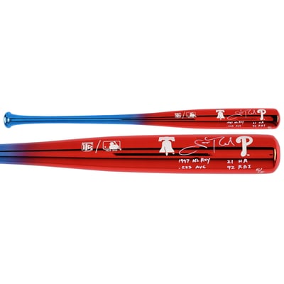 Scott Rolen Philadelphia Phillies Autographed Fanatics Authentic Big Time Bats Chrome Bat with Multiple Inscriptions - Limited Edition #5/5