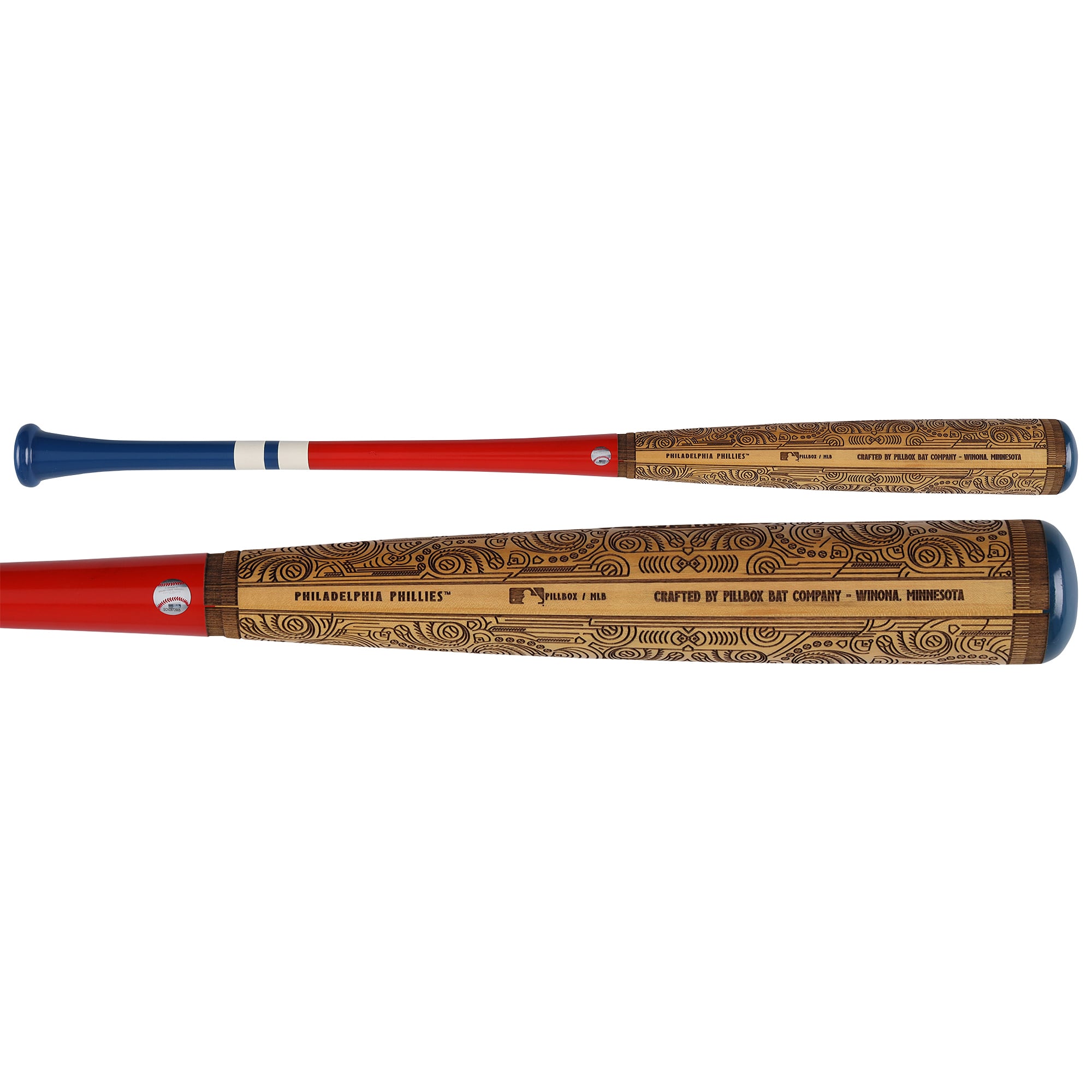 Scott Rolen Philadelphia Phillies Autographed Pillbox Bat Company Mural Series Bat with "1997 NL ROY" Inscription