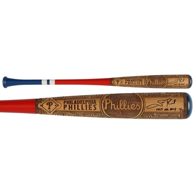 Scott Rolen Philadelphia Phillies Autographed Fanatics Authentic Pillbox Bat Company Mural Series Bat with "1997 NL ROY" Inscription - Limited Edition #5/5