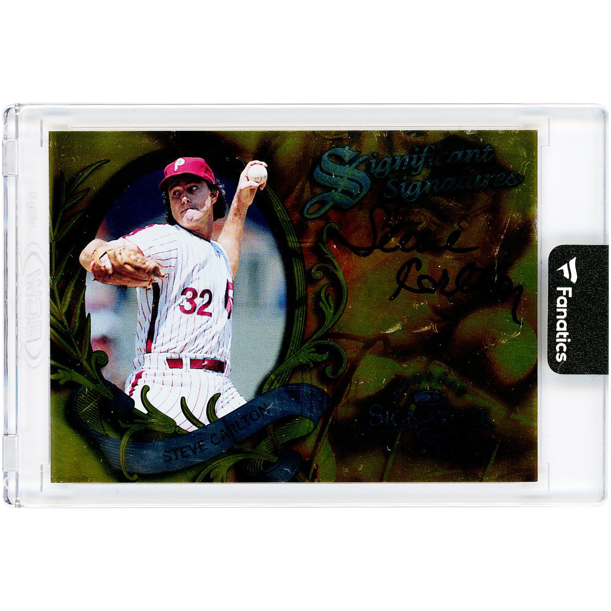 Carte autographiée par Steve Carlton (Phillies de Philadelphie) de la série Donruss Signature de 1997, signatures importantes, n° NNO, n° 1029/2000