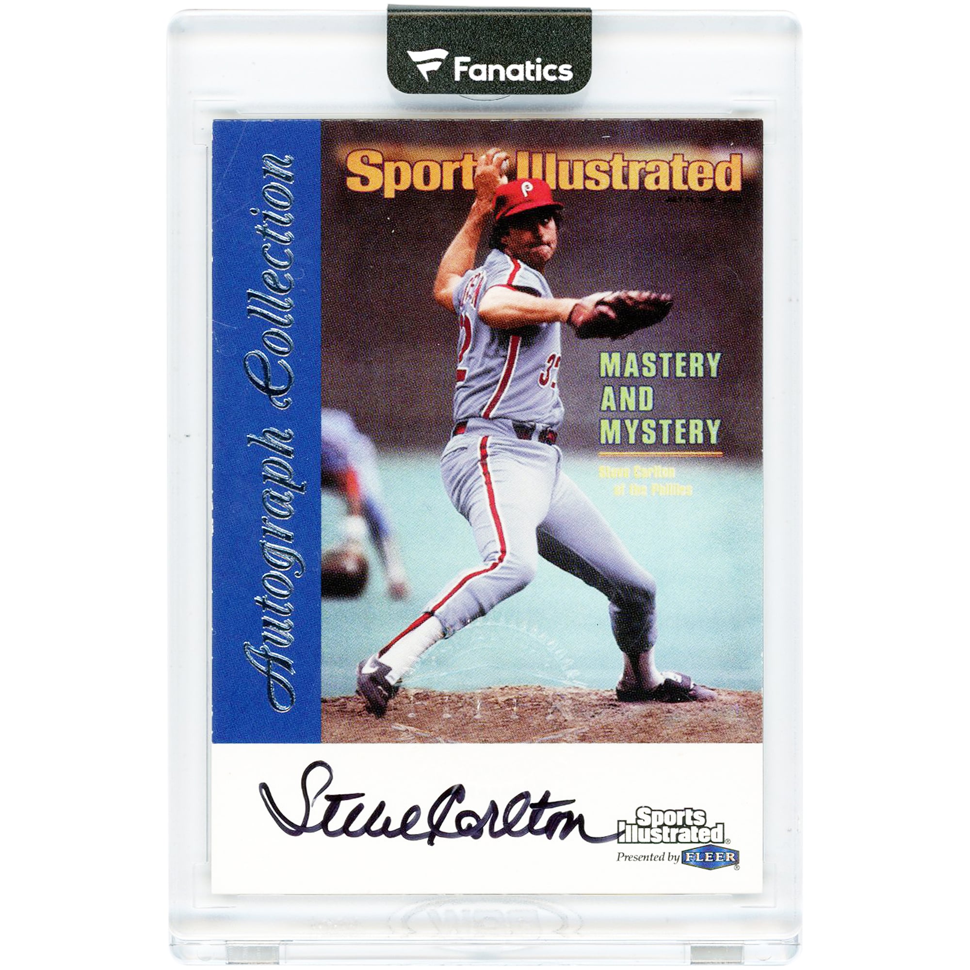 Carte autographiée par Steve Carlton, joueur des Phillies de Philadelphie, collection Fleer Sports Illustrated 1999, numéro SC