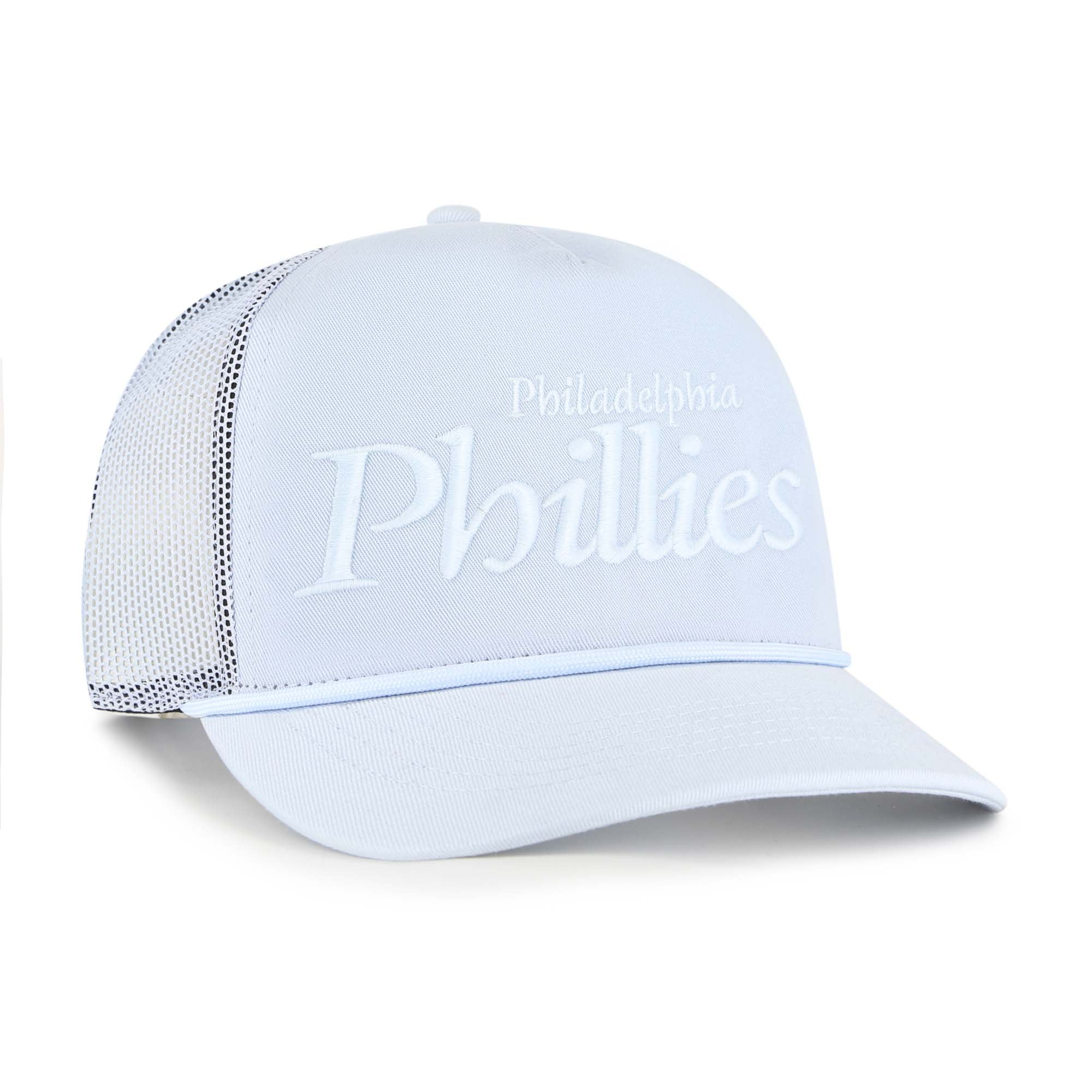 Casquette trucker unisexe bleu clair '47 Philadelphia Phillies Foundation Script Hitch ajustable