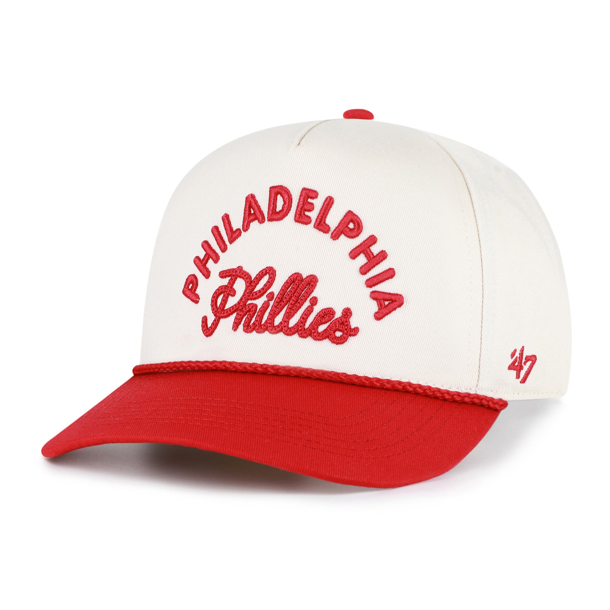 Unisex '47 Natural/Red Philadelphia Phillies Rope Script Hitch Adjustable Hat
