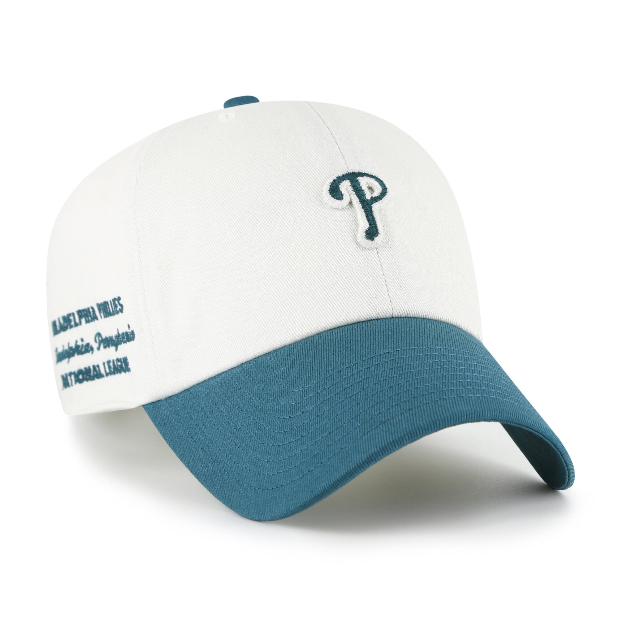 Unisex '47 White/Teal Philadelphia Phillies Contemporary Tonal Clean Up Adjustable Hat