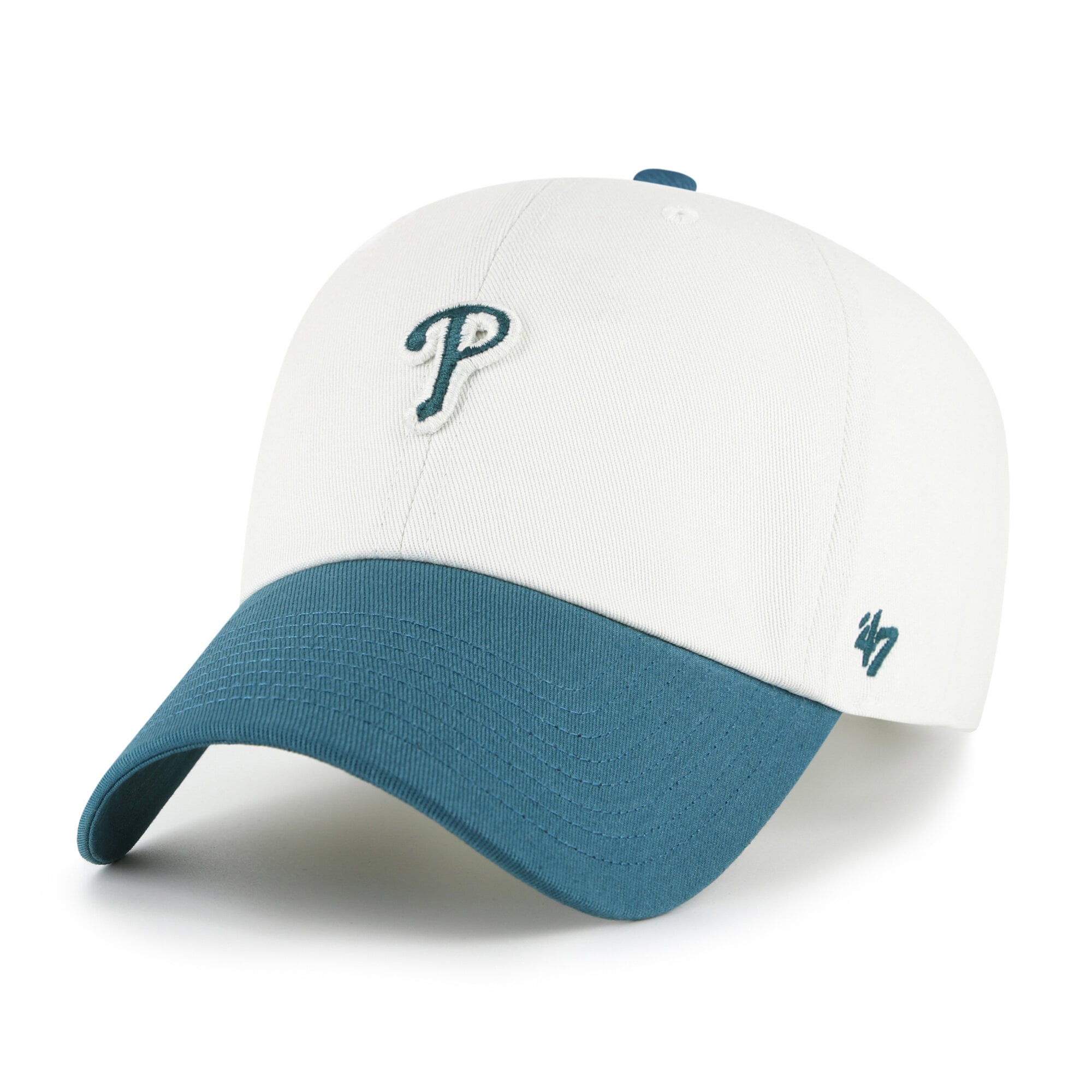 Unisex '47 White/Teal Philadelphia Phillies Contemporary Tonal Clean Up Adjustable Hat