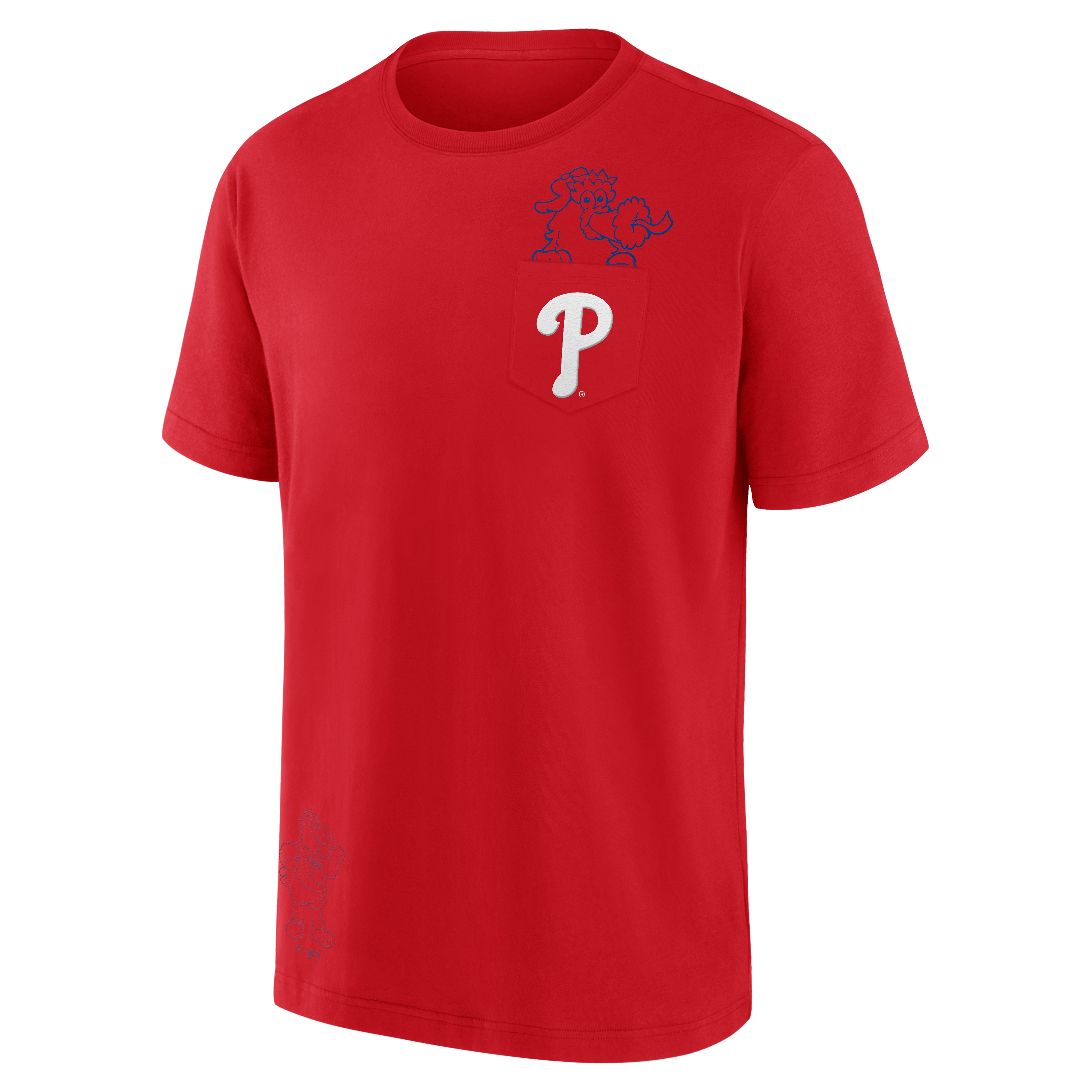 T-shirt unisexe Fanatics Philadelphia Phillies à poche rouge avec mascotte