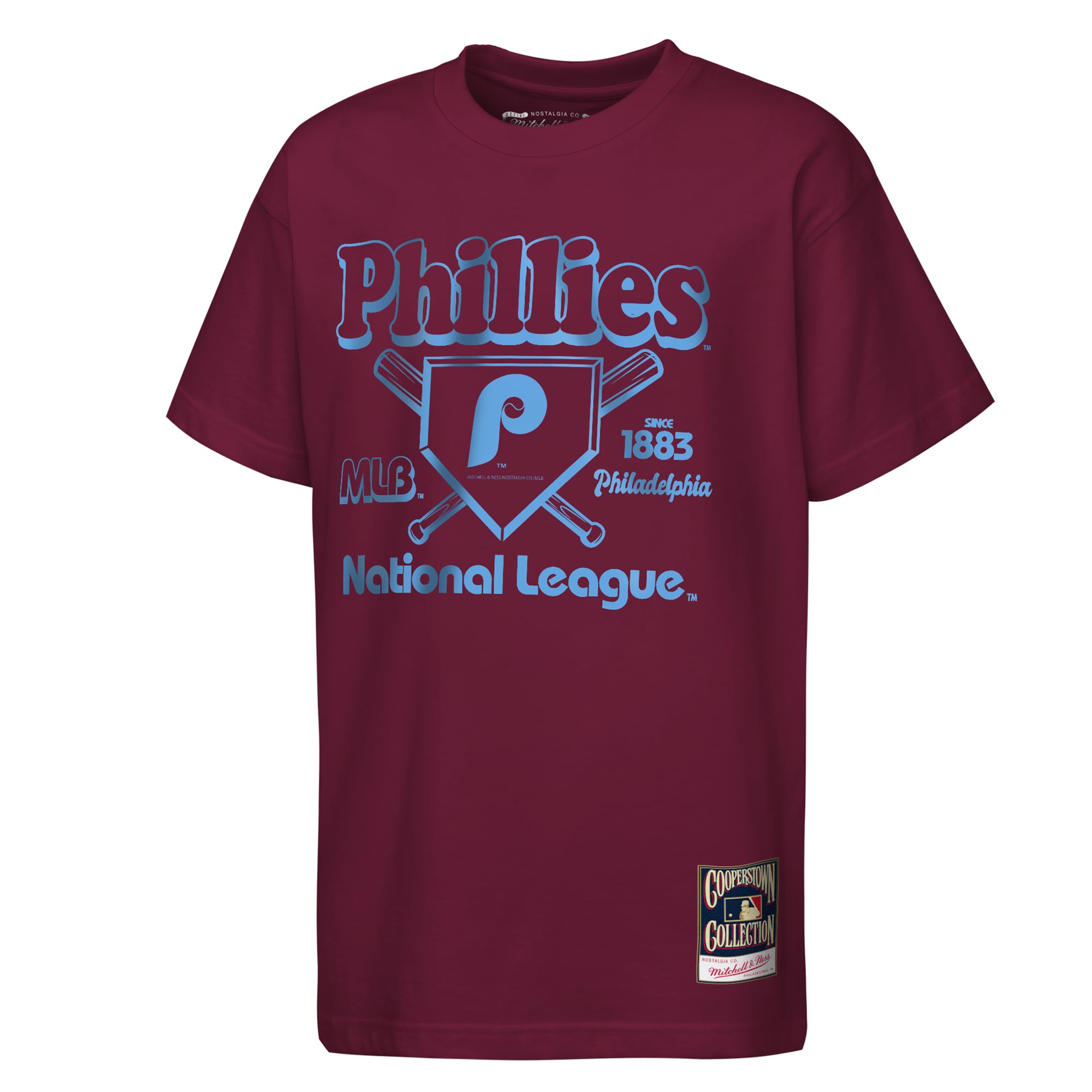 T-shirt unisexe Mitchell & Ness bordeaux Philadelphia Phillies « The Ava »