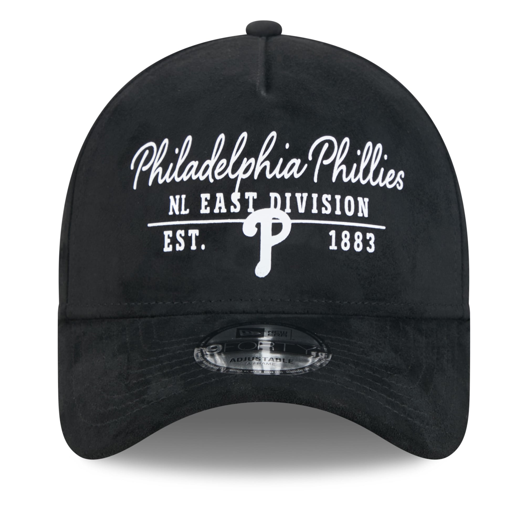 Unisex New Era Black Philadelphia Phillies Script Text 9FORTY A-Frame Adjustable Hat