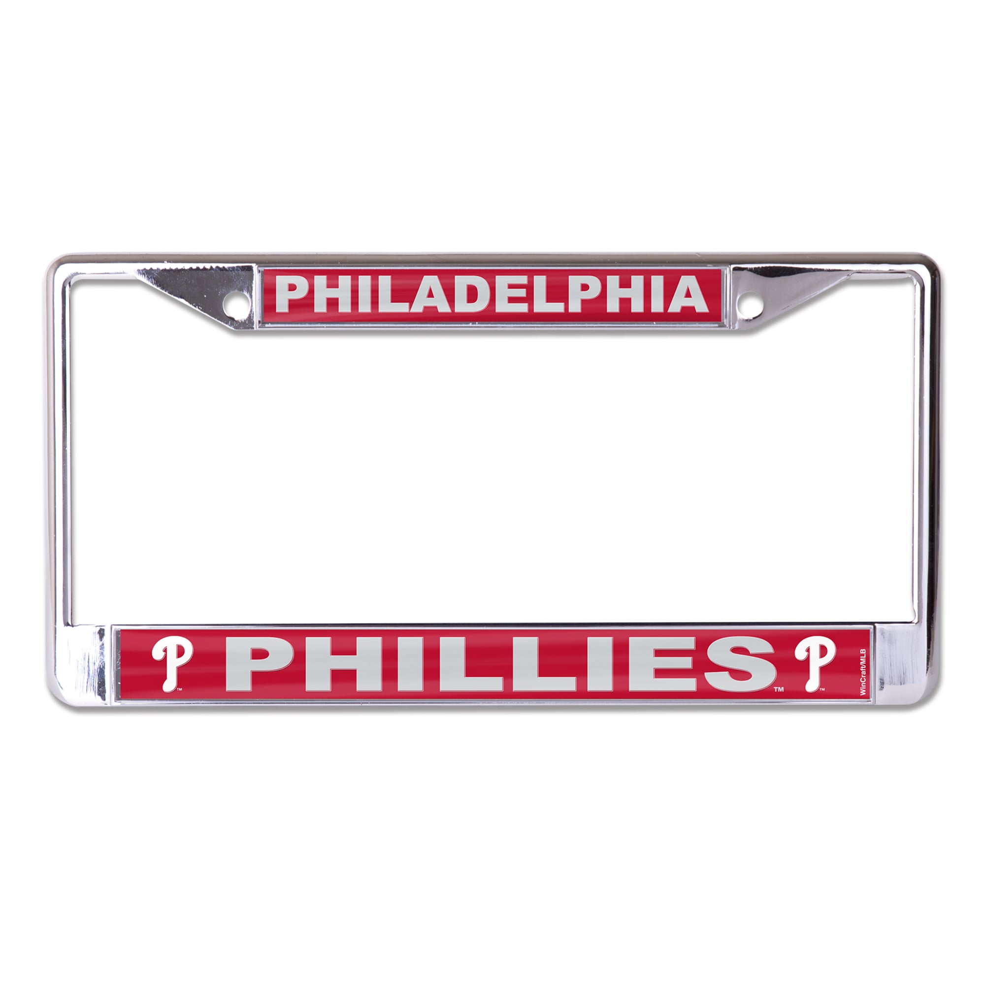 Cadre de plaque d'immatriculation en métal WinCraft Philadelphia Phillies Secondary Logo S/L
