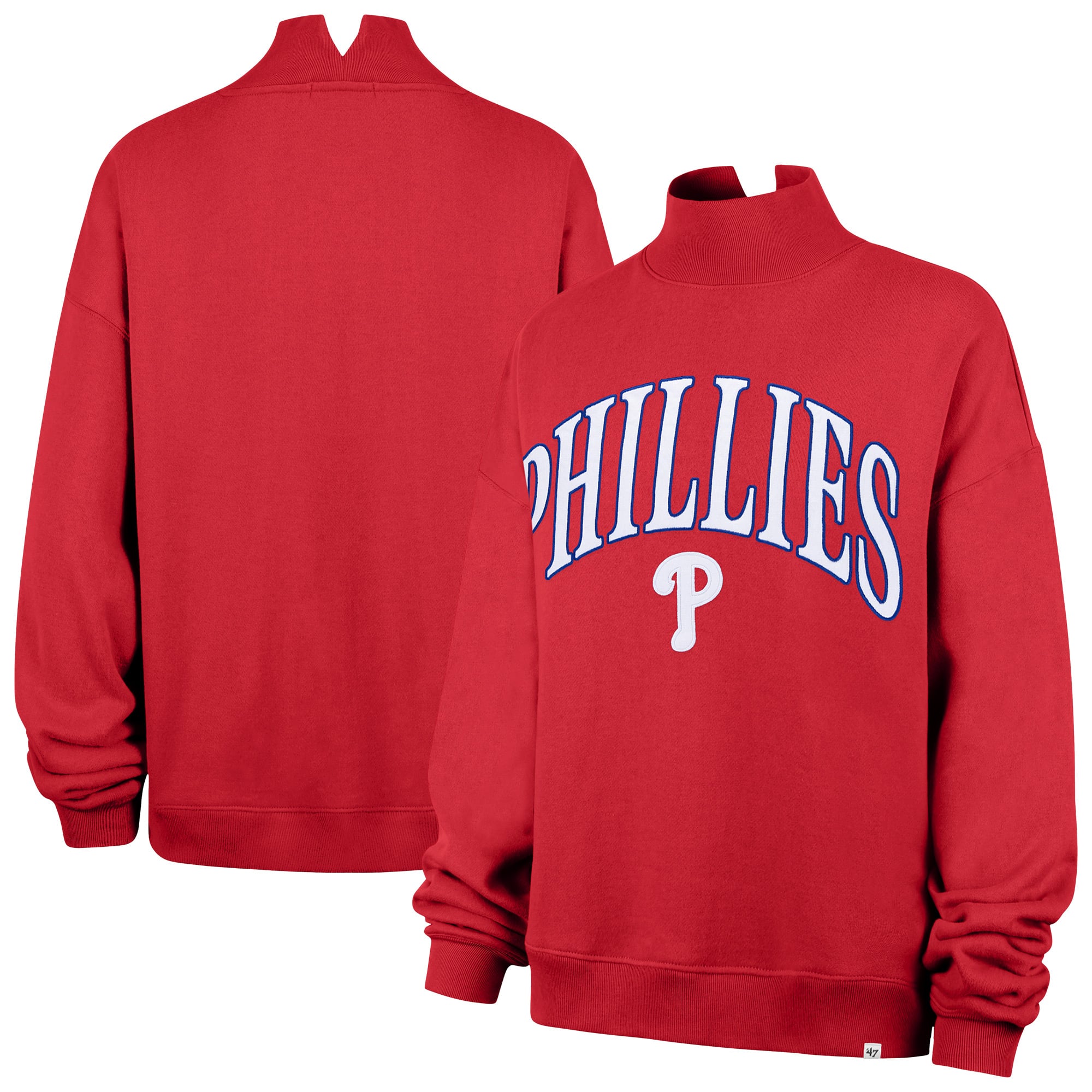 Sweat-shirt oversize à col montant Vantage rouge '47 Philadelphia Phillies pour femme