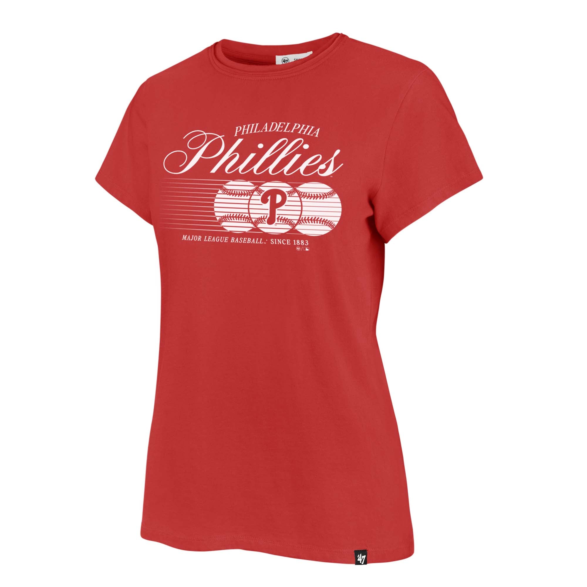T-shirt Frankie Speed Throw rouge '47 pour femmes des Phillies de Philadelphie