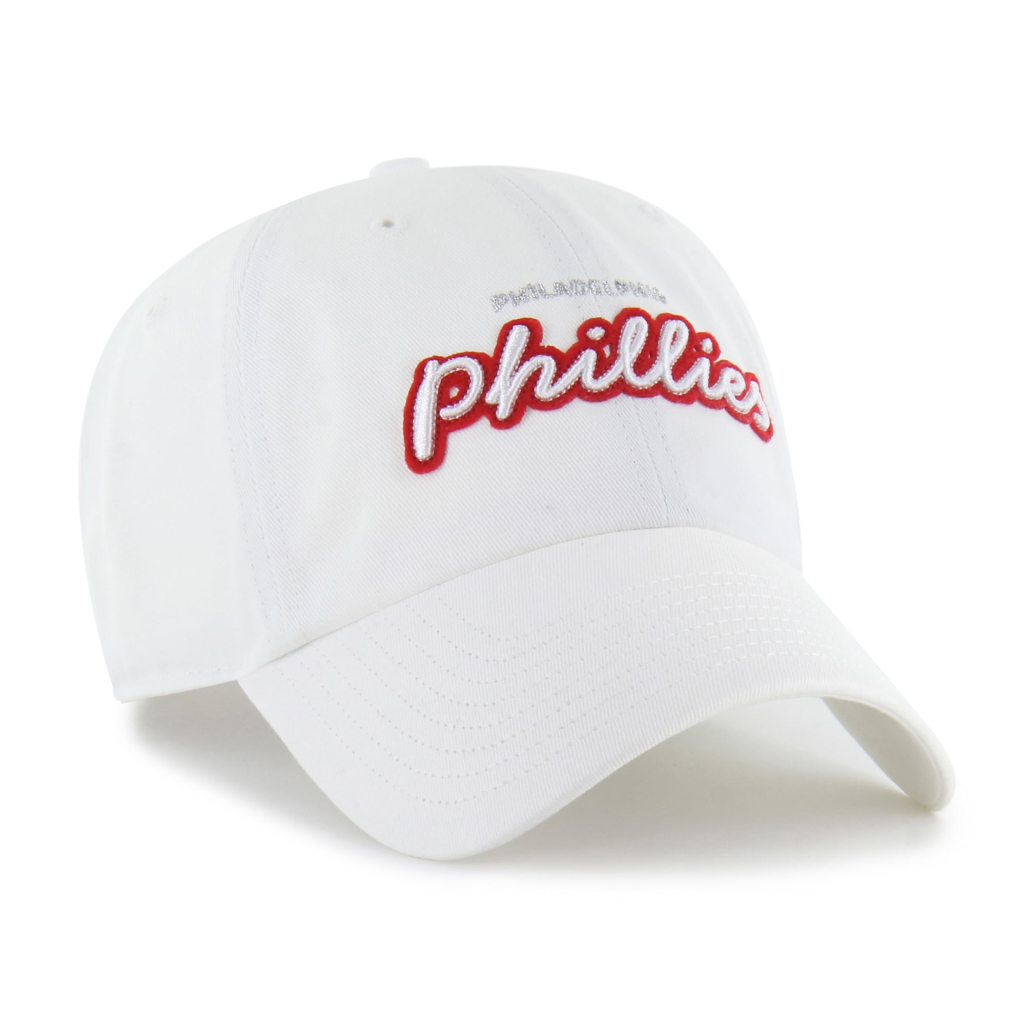Women's '47 White Philadelphia Phillies Trendy Script Clean Up Adjustable Hat