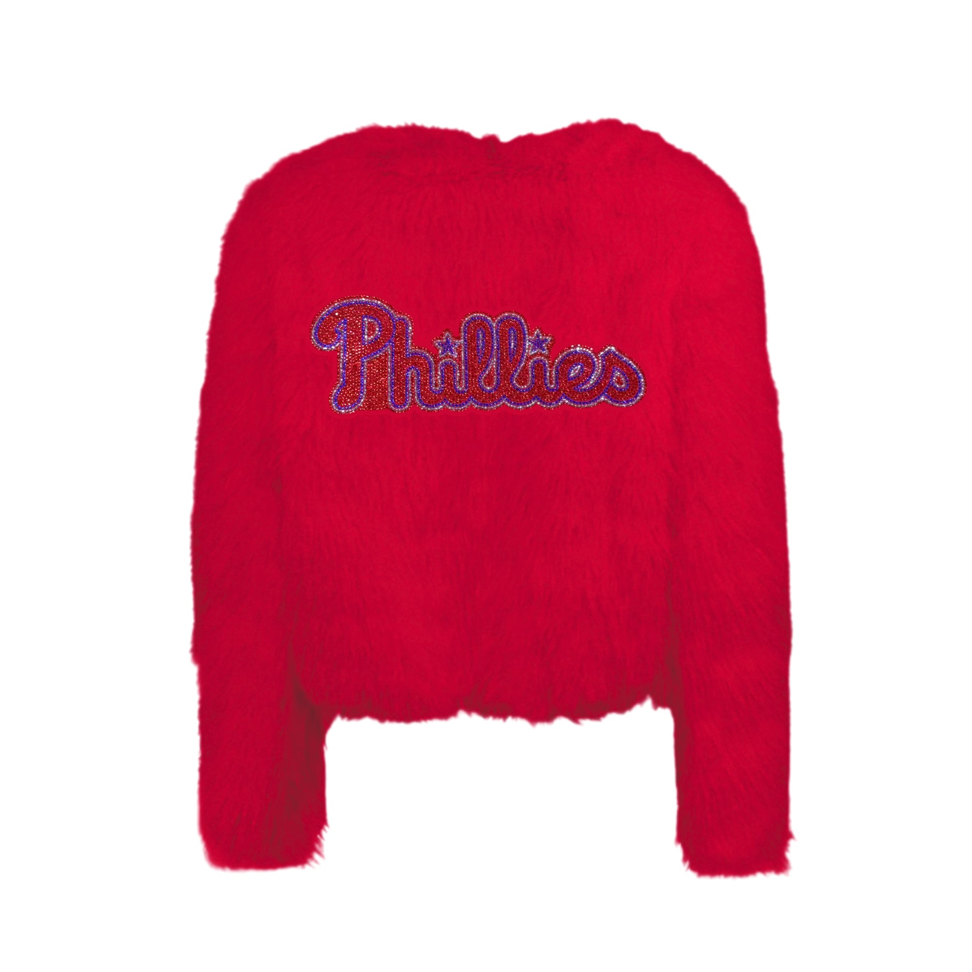 Women's by Jill Martin  Red Philadelphia Phillies Faux Fur Jacket