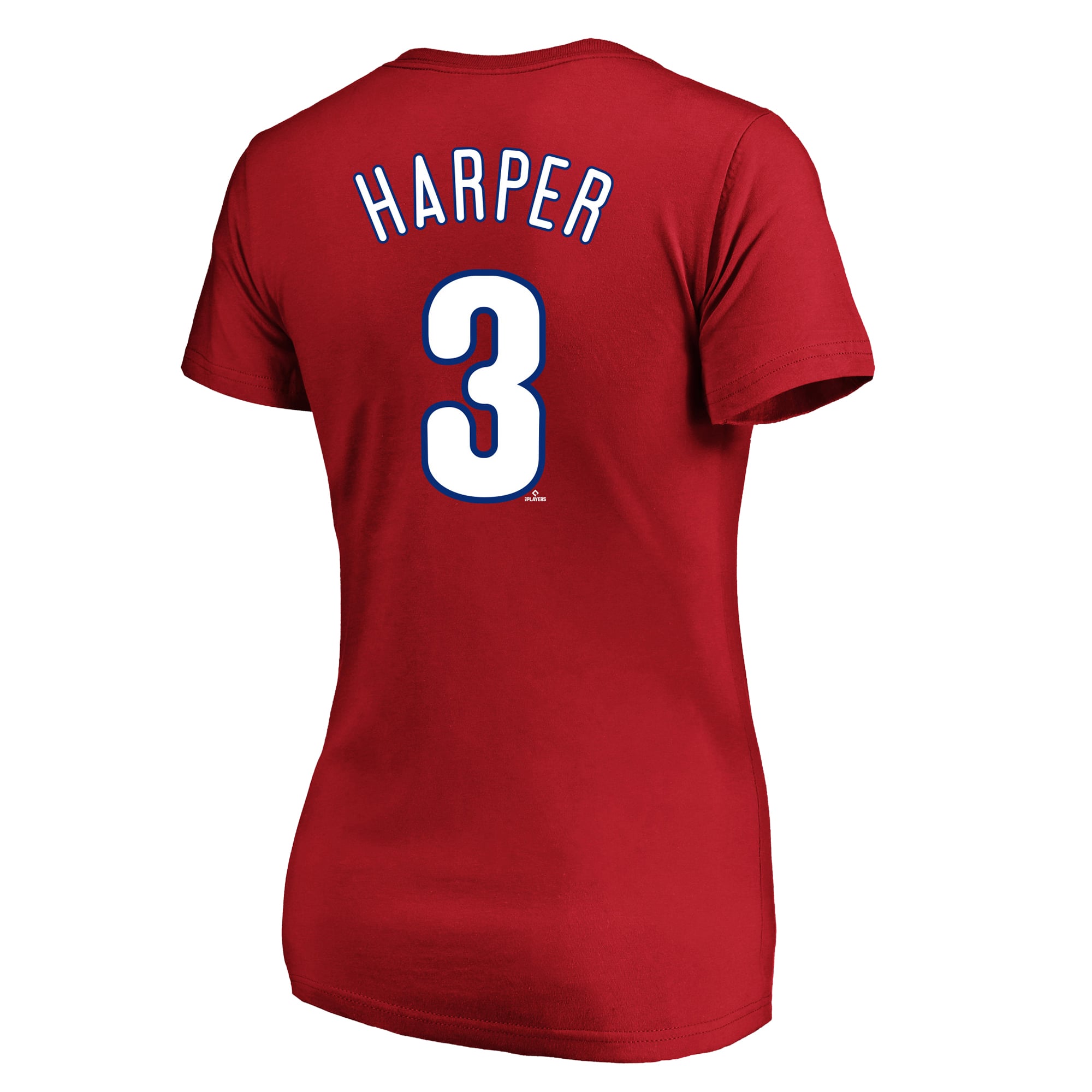 Women's Fanatics Bryce Harper Red Philadelphia Phillies Plus Name & Number V-Neck T-Shirt