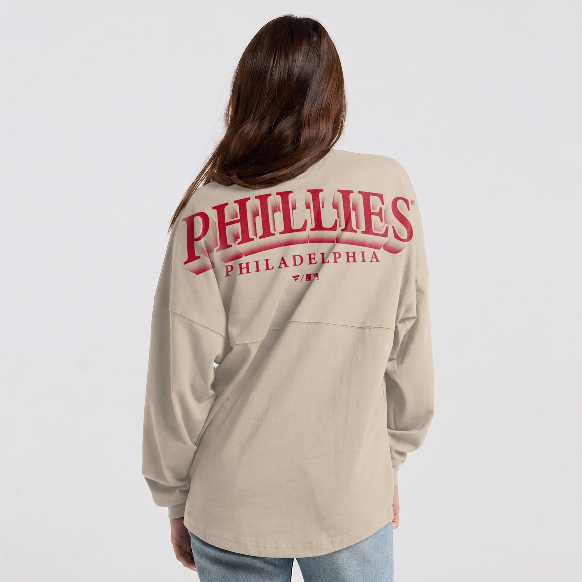 T-shirt à manches longues épais Fanatics Cream Philadelphia Phillies Spirit Jersey pour femmes