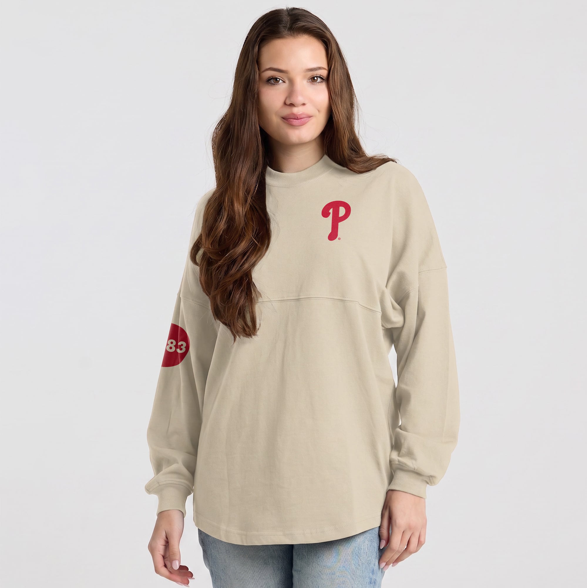 T-shirt à manches longues épais Fanatics Cream Philadelphia Phillies Spirit Jersey pour femmes
