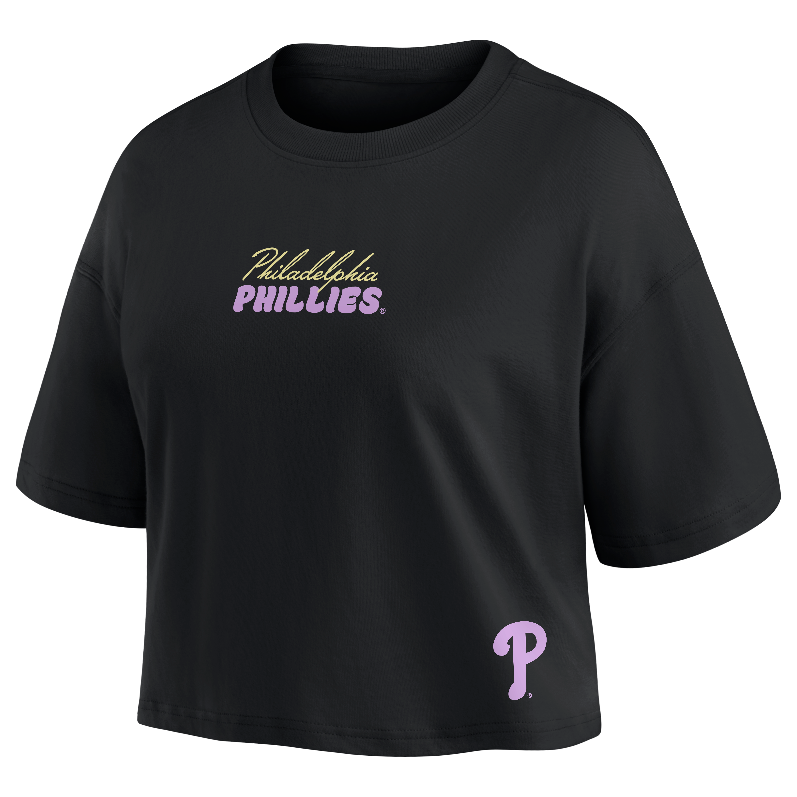 Haut court noir Fanatics pour femmes Kyle Schwarber, Phillies de Philadelphie, avec nom et numéro