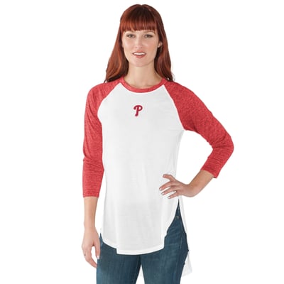  Philadelphia Phillies G-III 4Her by Carl Banks Women's All Star 3/4-Sleeve Raglan T-Shirt - White