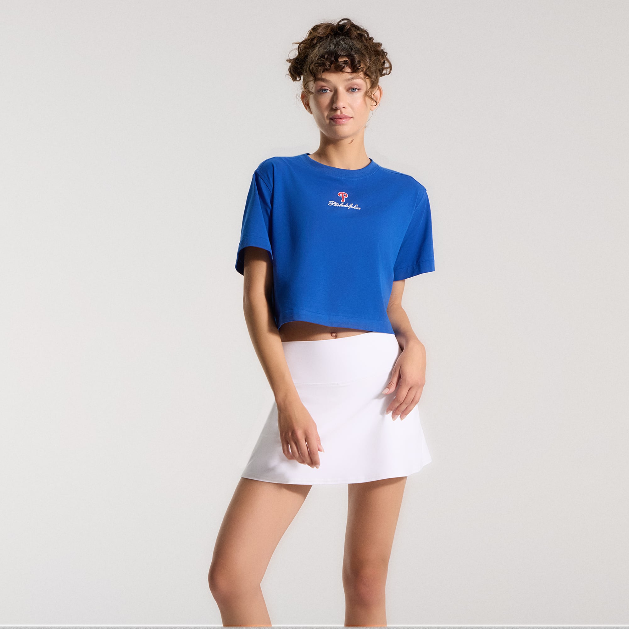 T-shirt court en coton biologique lululemon Cyber ​​Blue Philadelphia Phillies All Yours pour femme