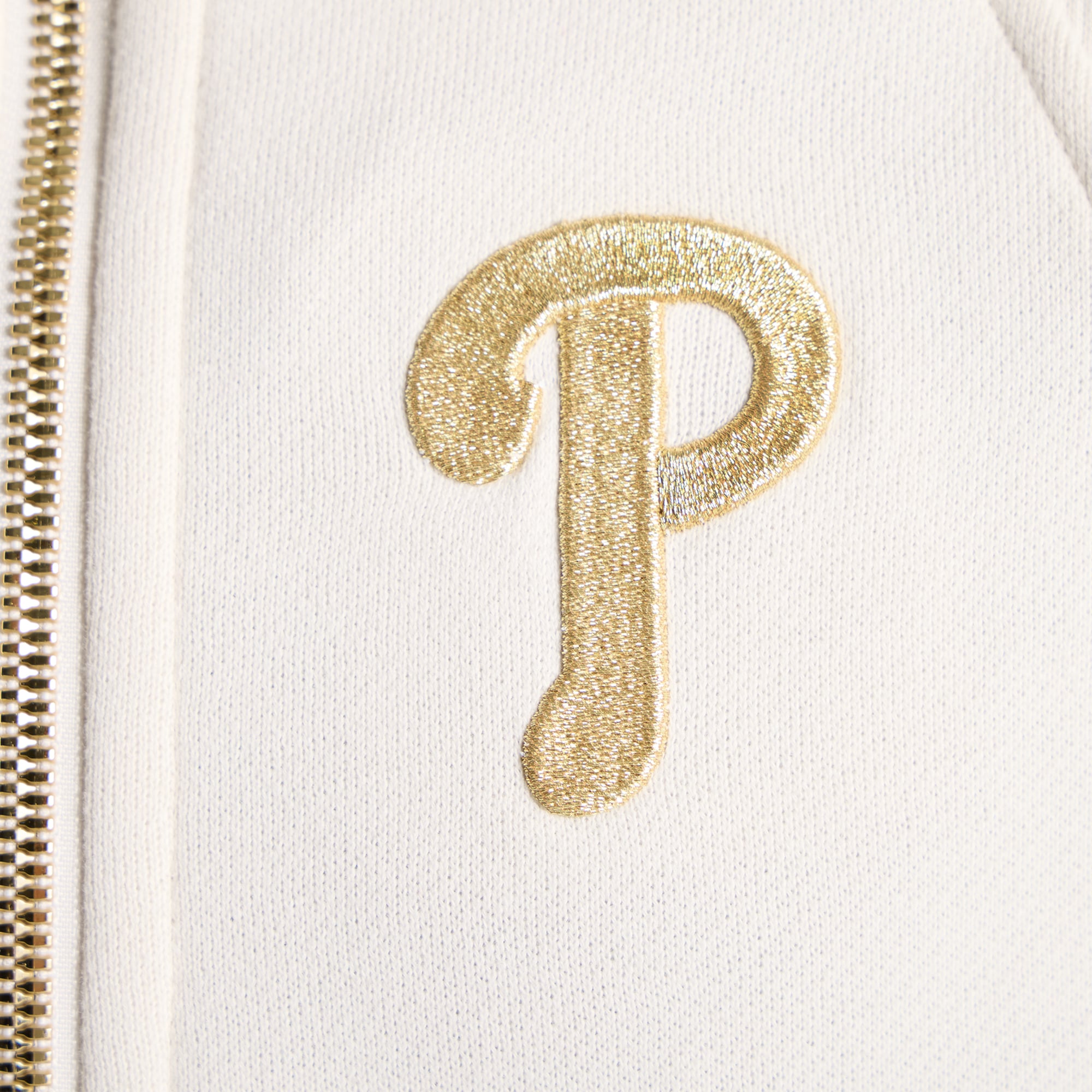 Sweat à capuche zippé oversize demi-hauteur, couleur ivoire clair, modèle Philadelphia Phillies de lululemon