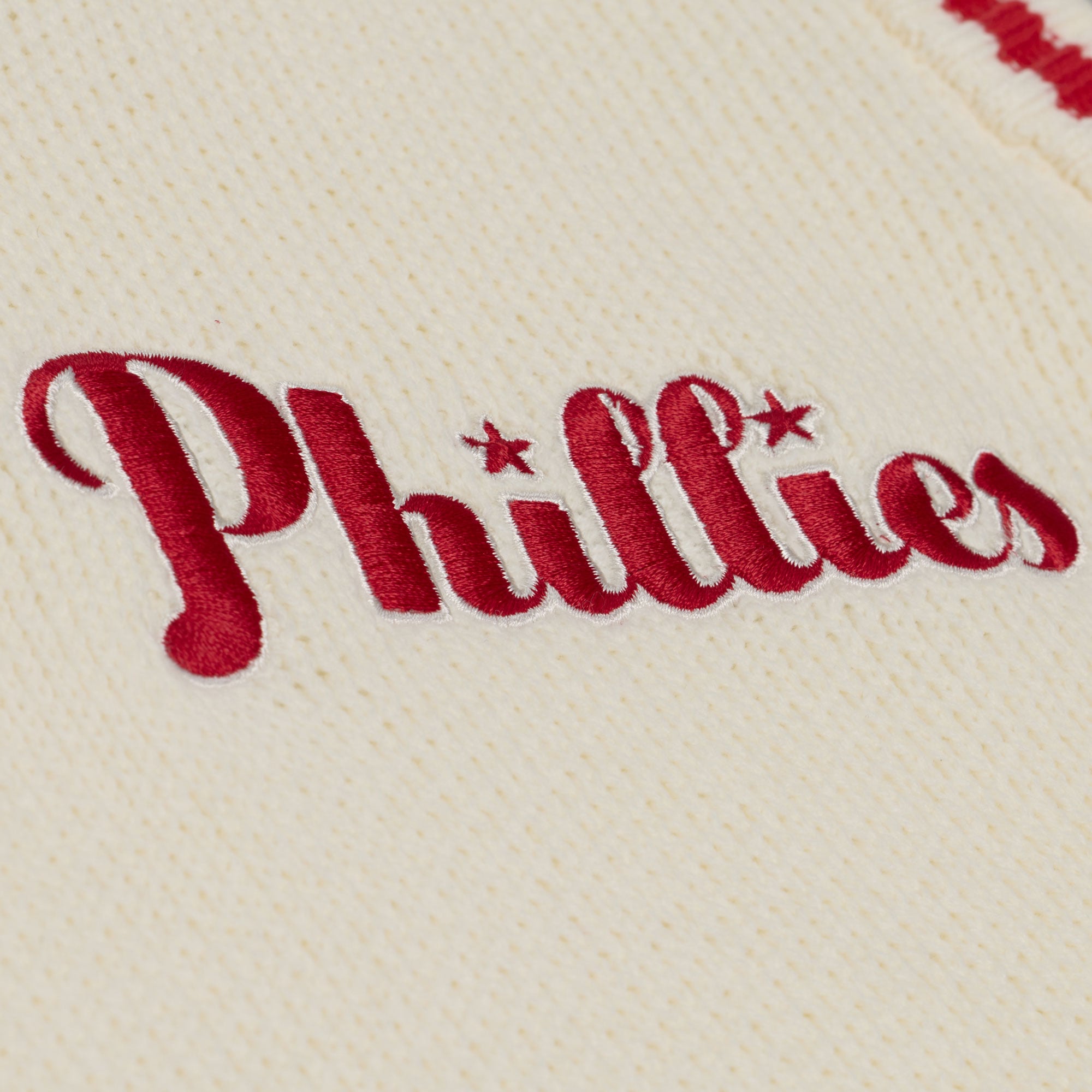 Gilet sans manches Mitchell & Ness crème pour femme, collection Philadelphia Phillies Cooperstown, style rétro.