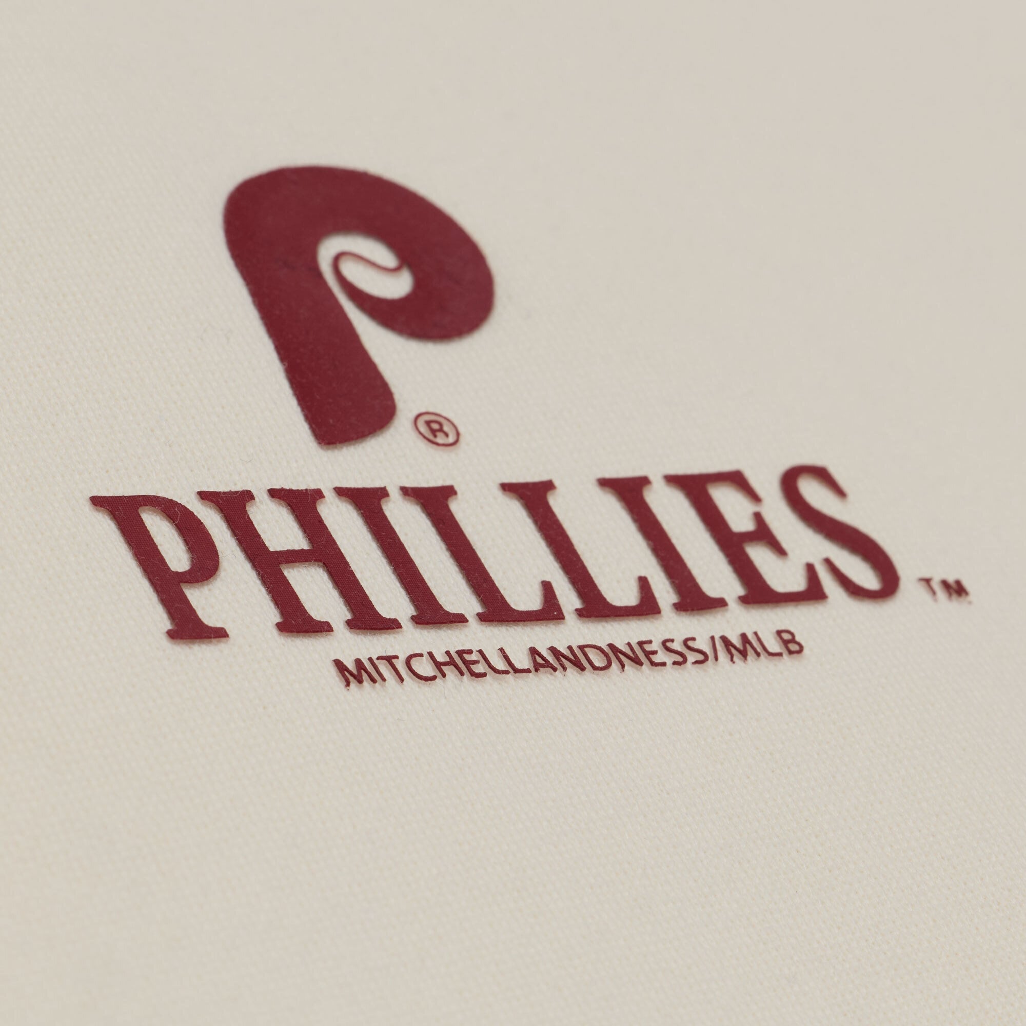 Women's Mitchell & Ness Cream Philadelphia Phillies Core Essentials Micro Logo Fleece Sweatshirt