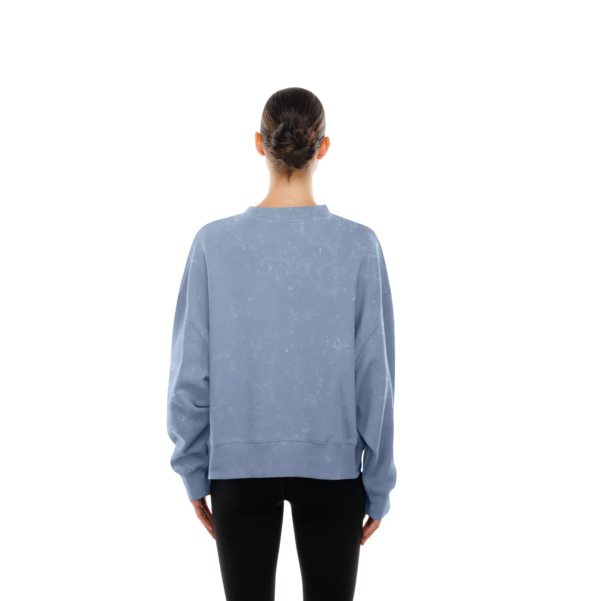 Women's New Era Light Blue Philadelphia Phillies Throwback Mineral Wash Boxy Sweatshirt