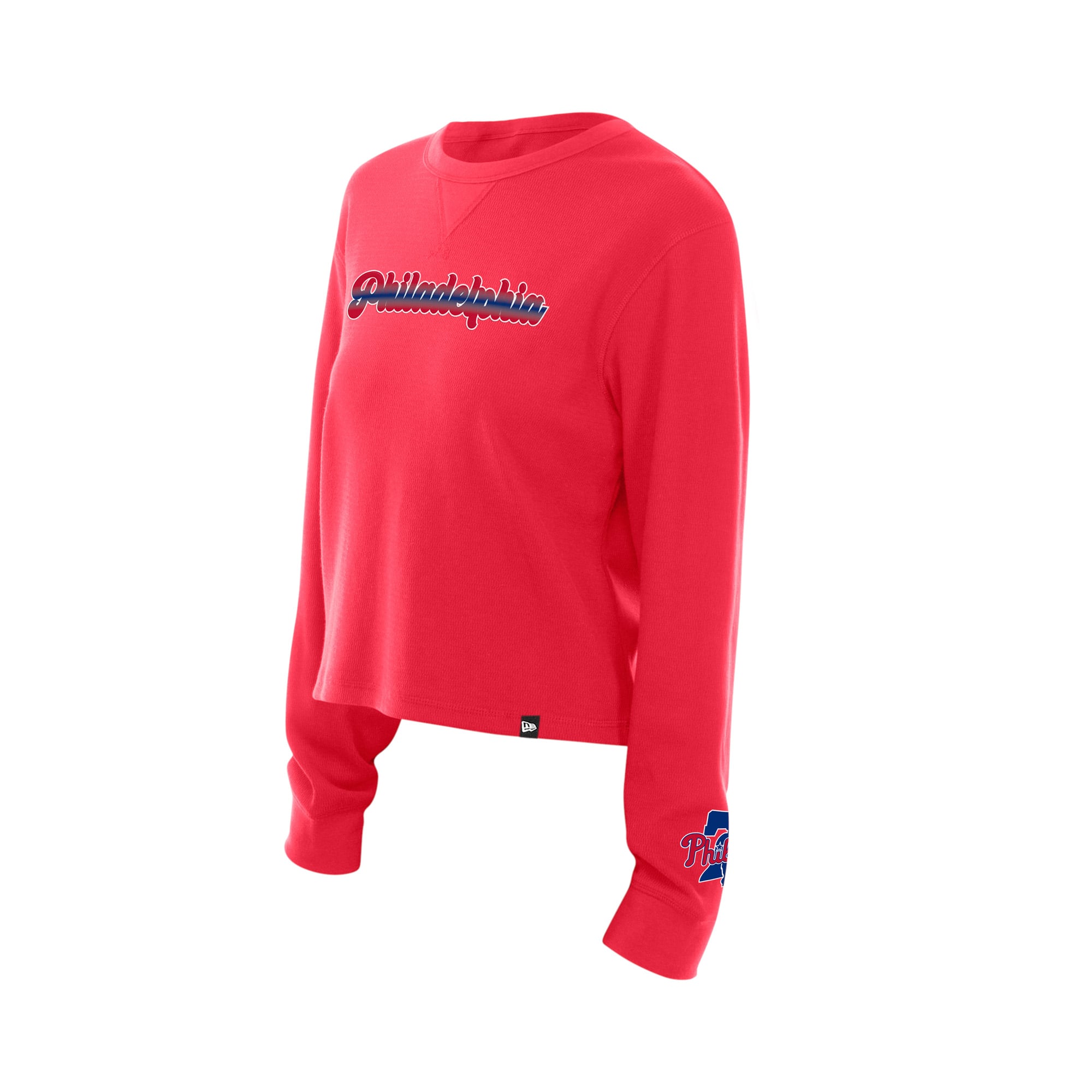T-shirt thermique à manches longues New Era rouge Philadelphia Phillies Fan Collection pour femmes