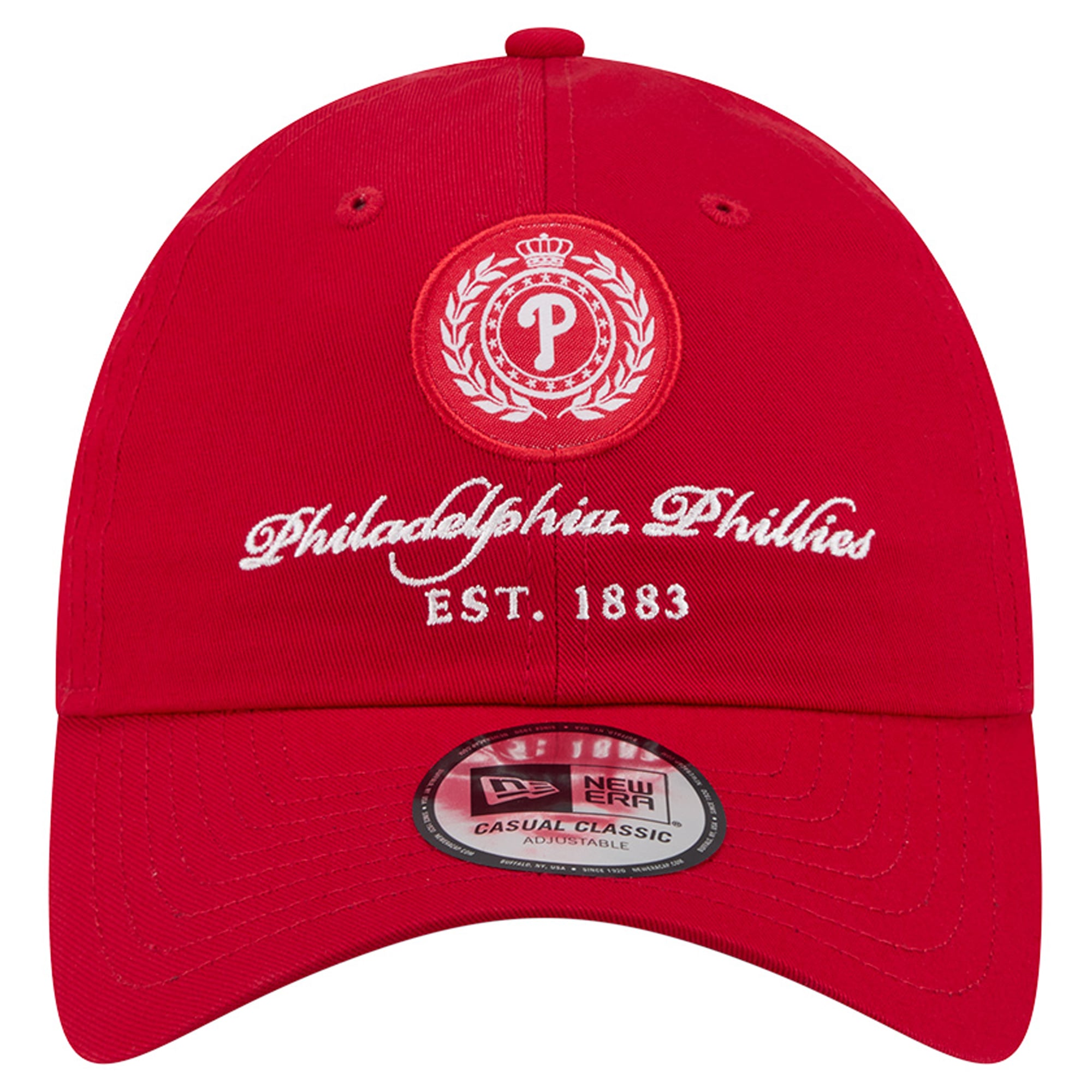 Women's New Era Red Philadelphia Phillies Script Patch Casual Classic Adjustable Hat