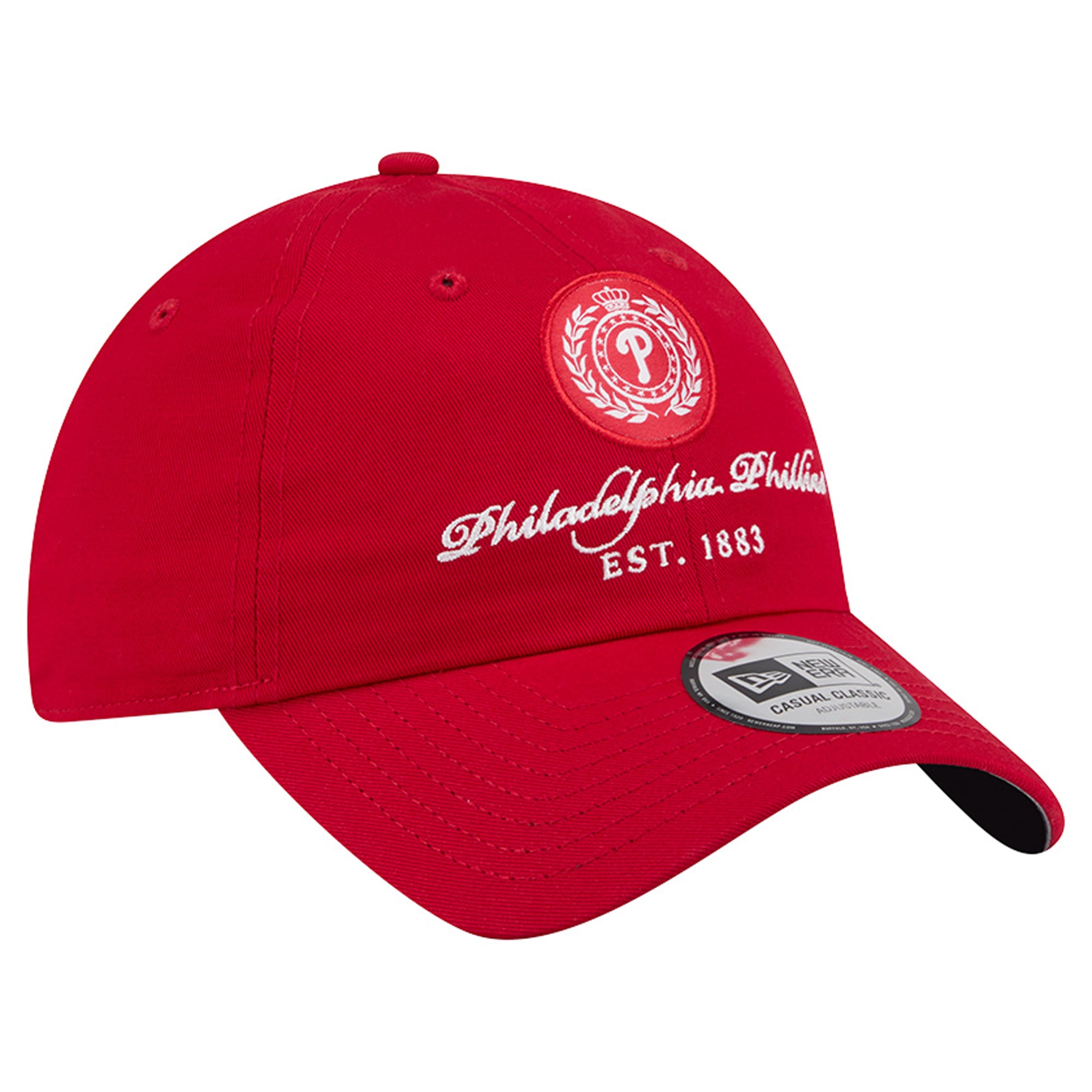 Women's New Era Red Philadelphia Phillies Script Patch Casual Classic Adjustable Hat