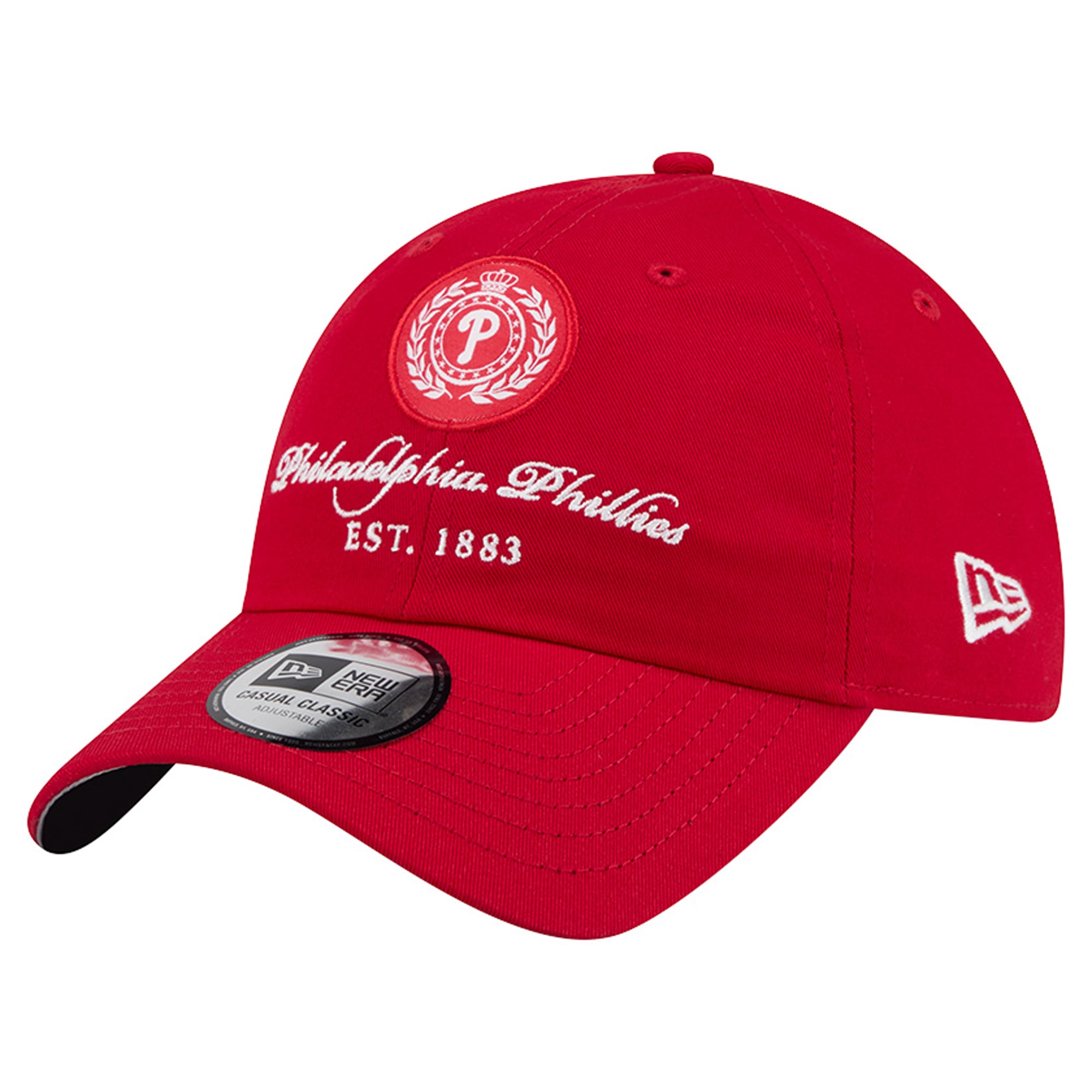 Women's New Era Red Philadelphia Phillies Script Patch Casual Classic Adjustable Hat