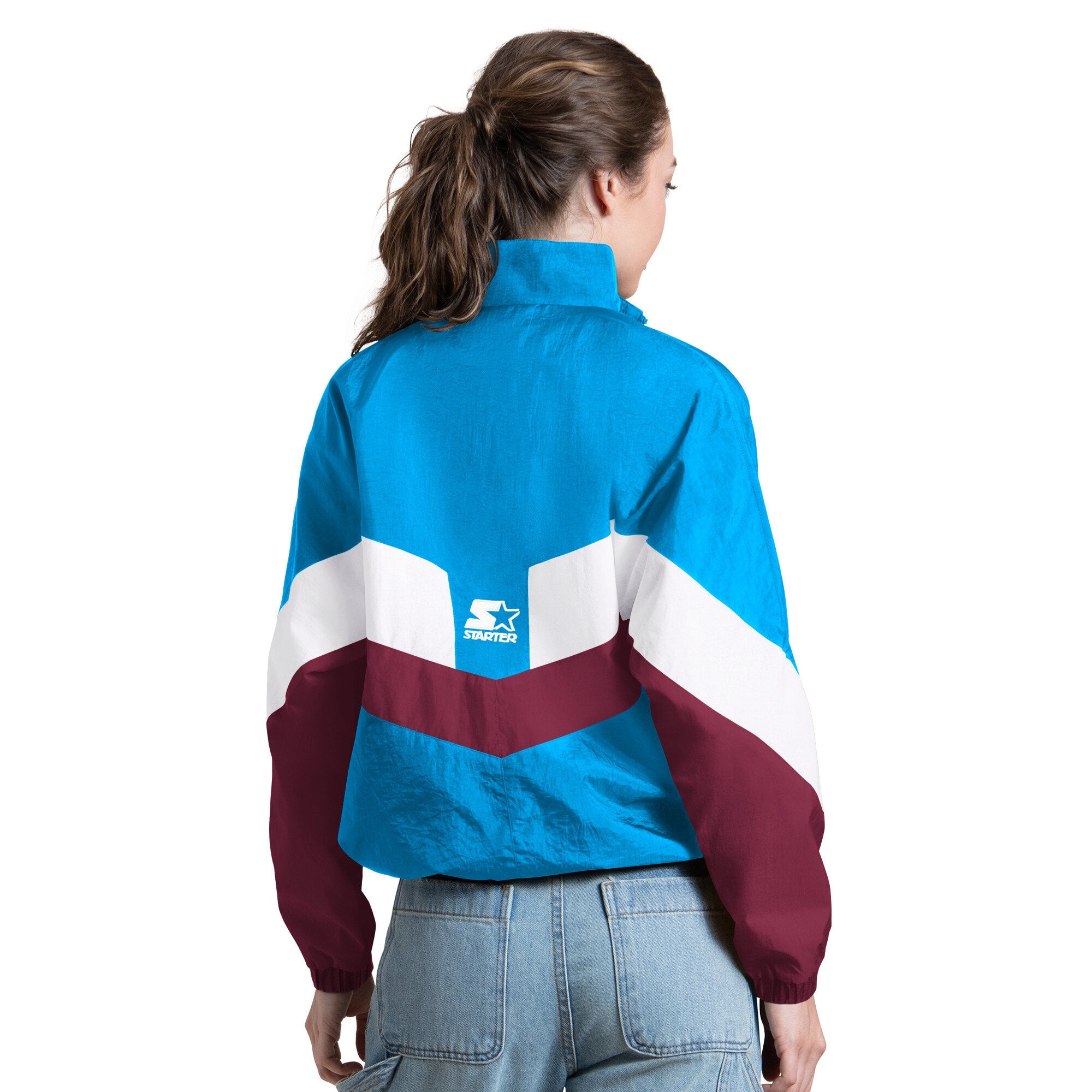 Women's Starter  Light Blue Philadelphia Phillies Yardline Quarter-Zip Pullover