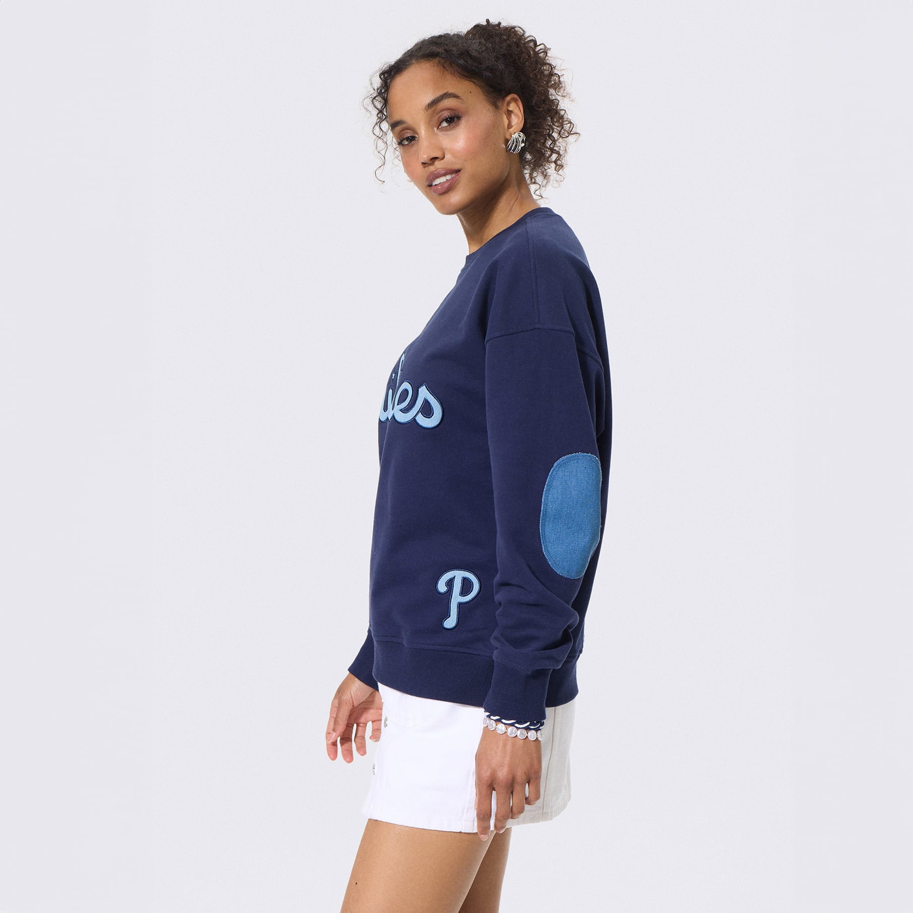 Sweat-shirt à col rond Terez Navy Philadelphia Phillies pour femme