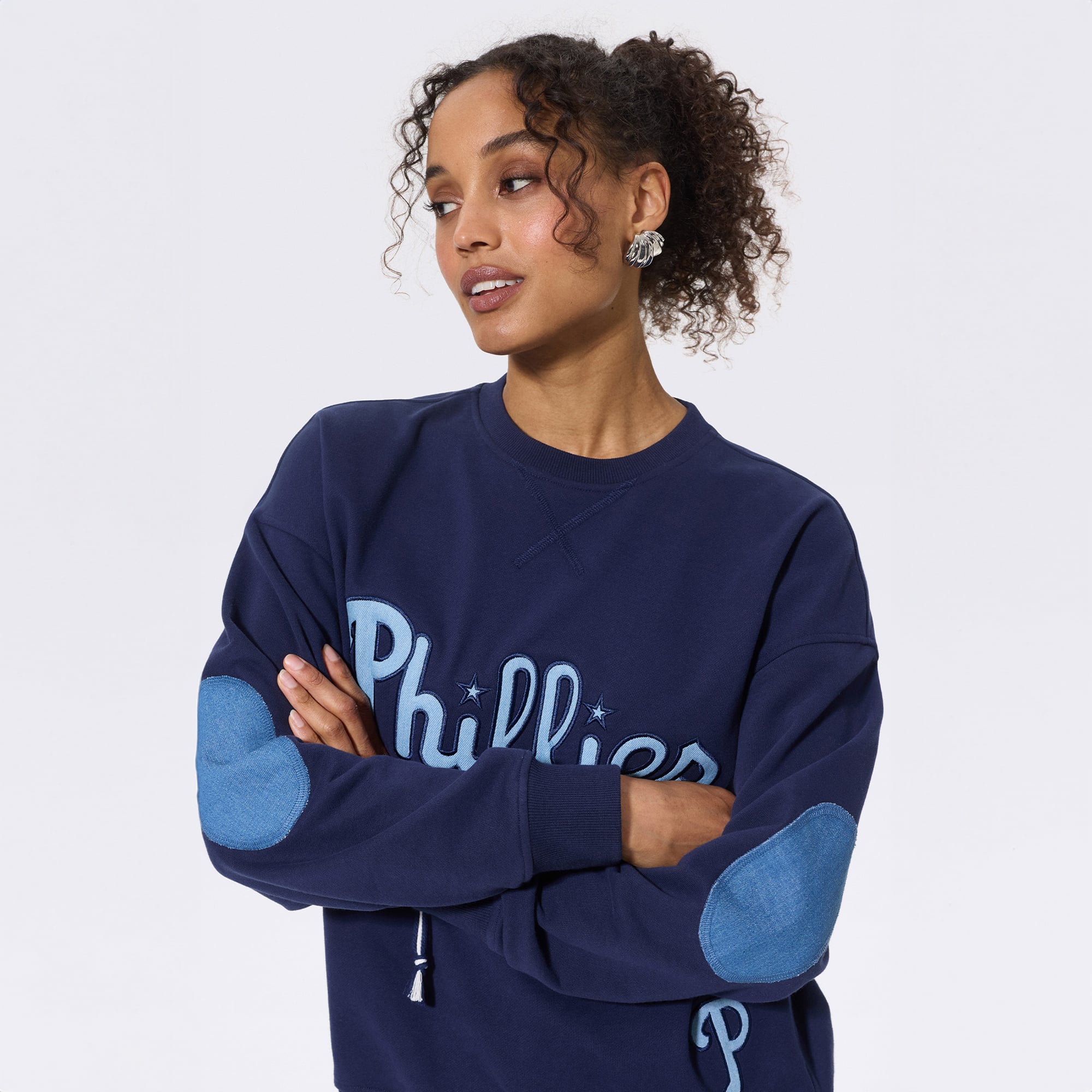 Sweat-shirt à col rond Terez Navy Philadelphia Phillies pour femme