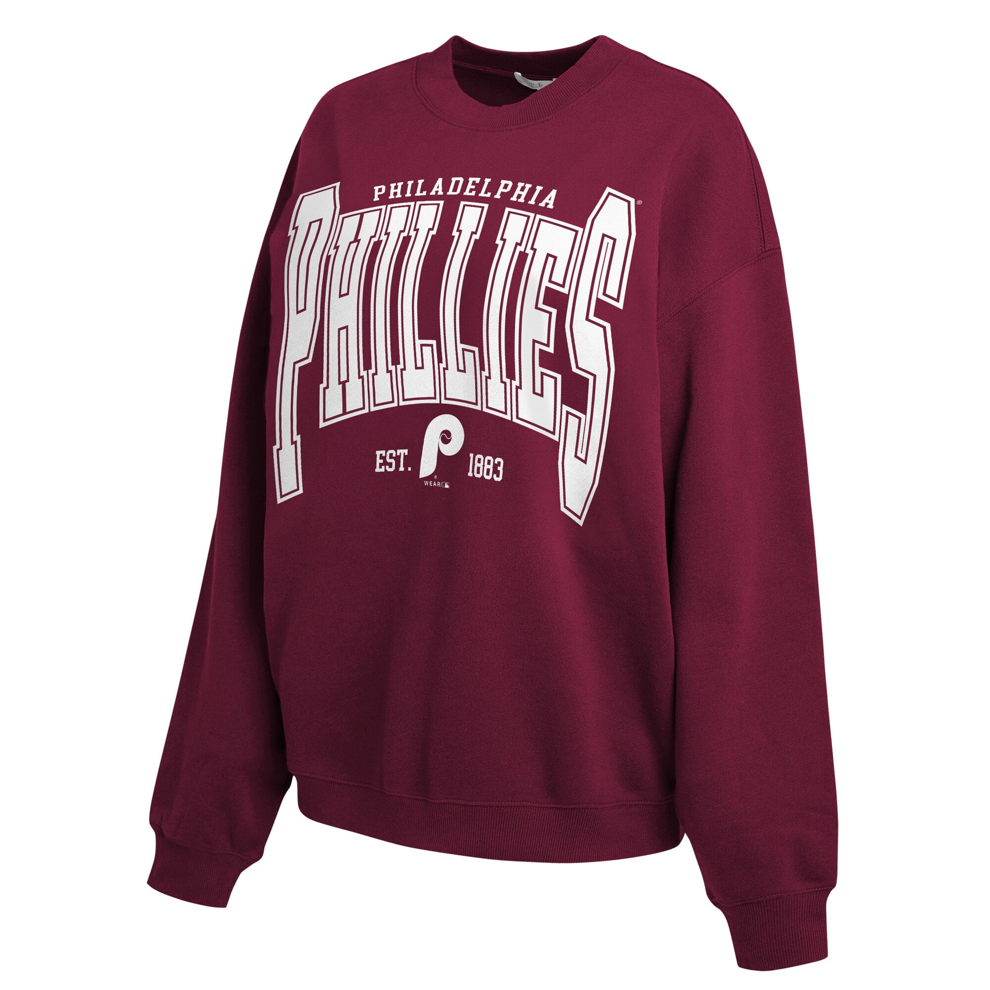 Sweat-shirt polaire oversize bordeaux Philadelphia Phillies pour femme de la marque WEAR by Erin Andrews