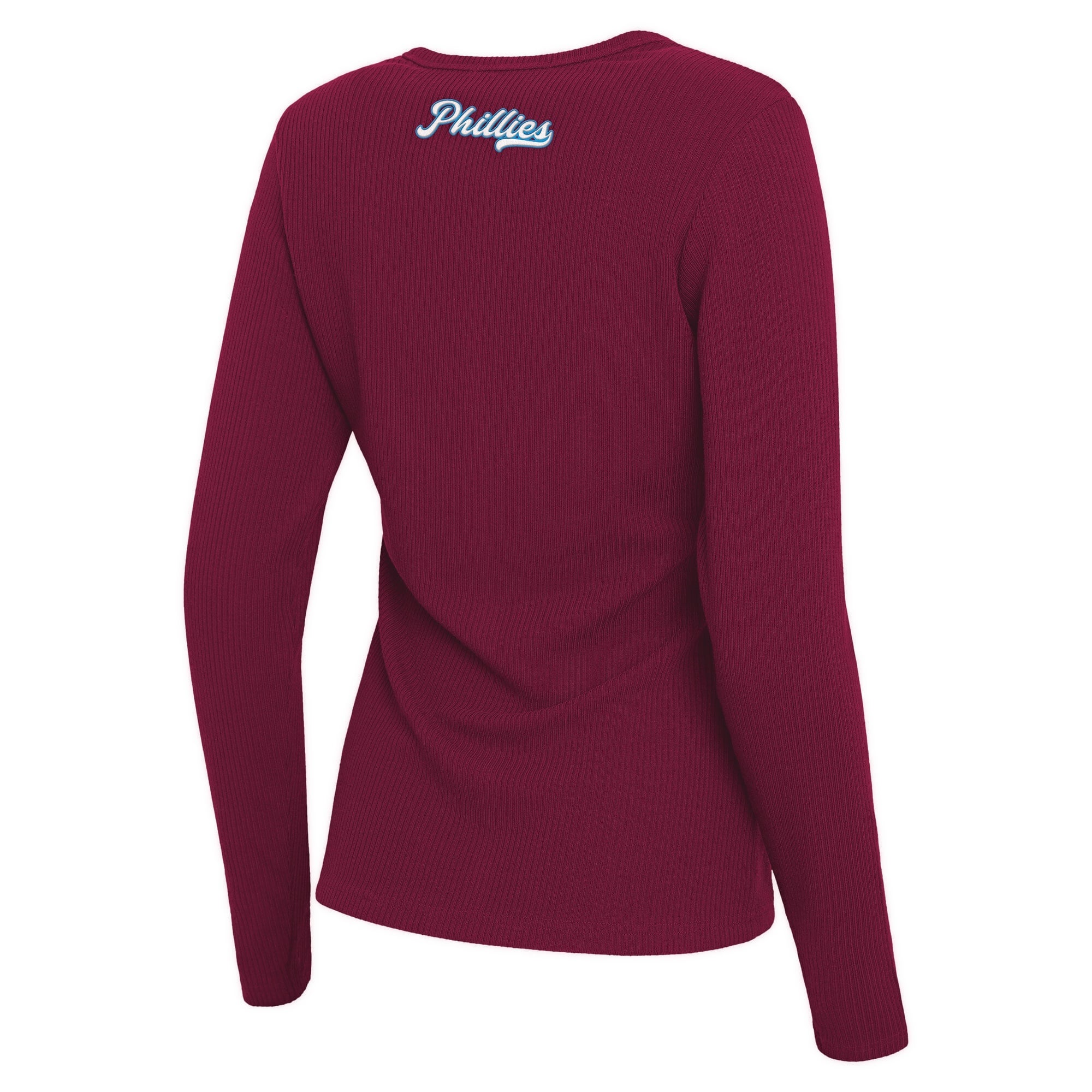 Pull boutonné côtelé bordeaux Philadelphia Phillies de la marque WEAR by Erin Andrews pour femme