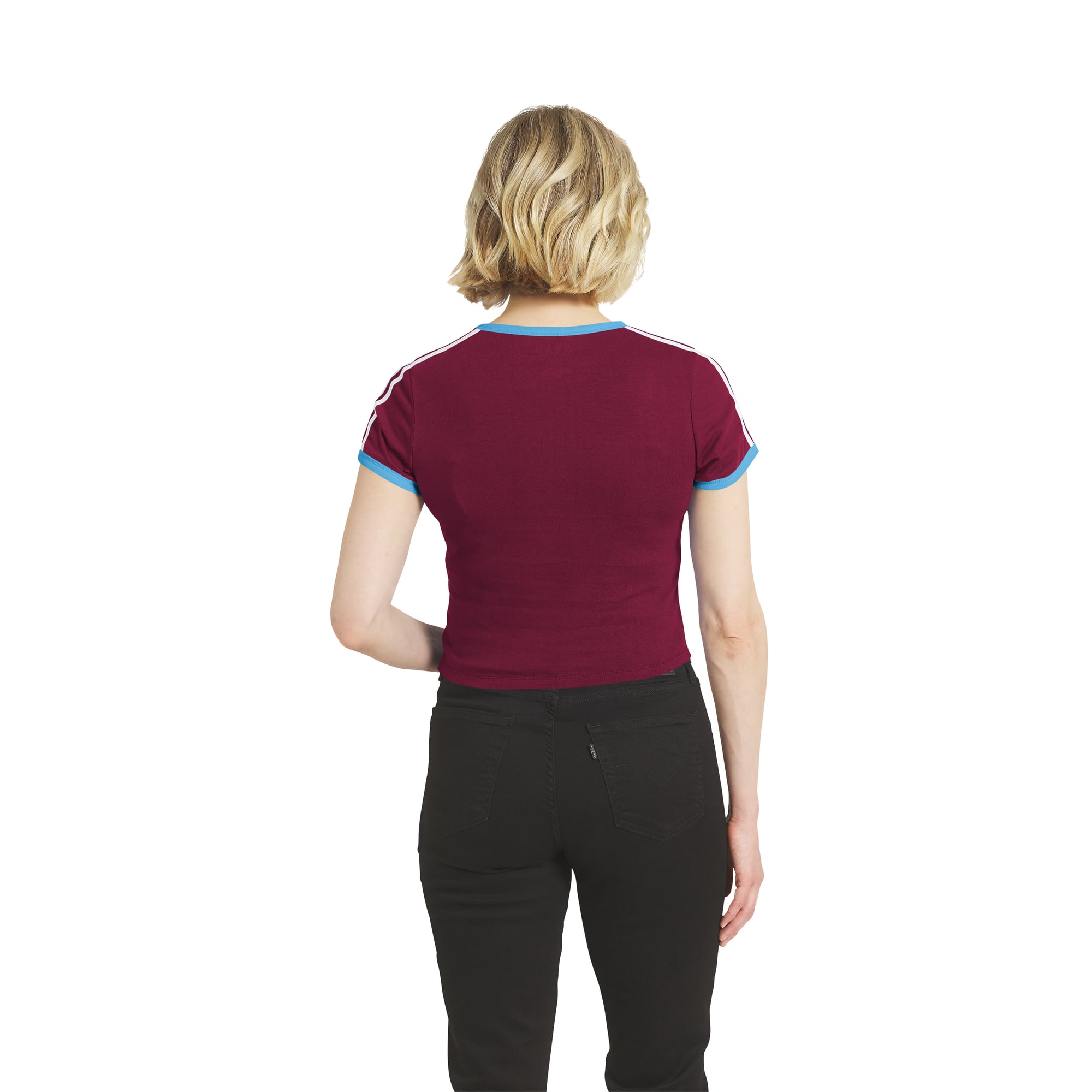 T-shirt court à col rond style rétro pour femme WEAR by Erin Andrews Philadelphia Phillies, couleur bordeaux.
