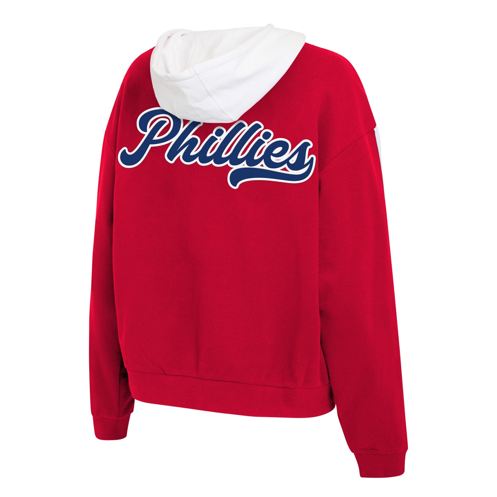 Sweat à capuche zippé rouge et blanc Philadelphia Phillies de la marque WEAR by Erin Andrews pour femme