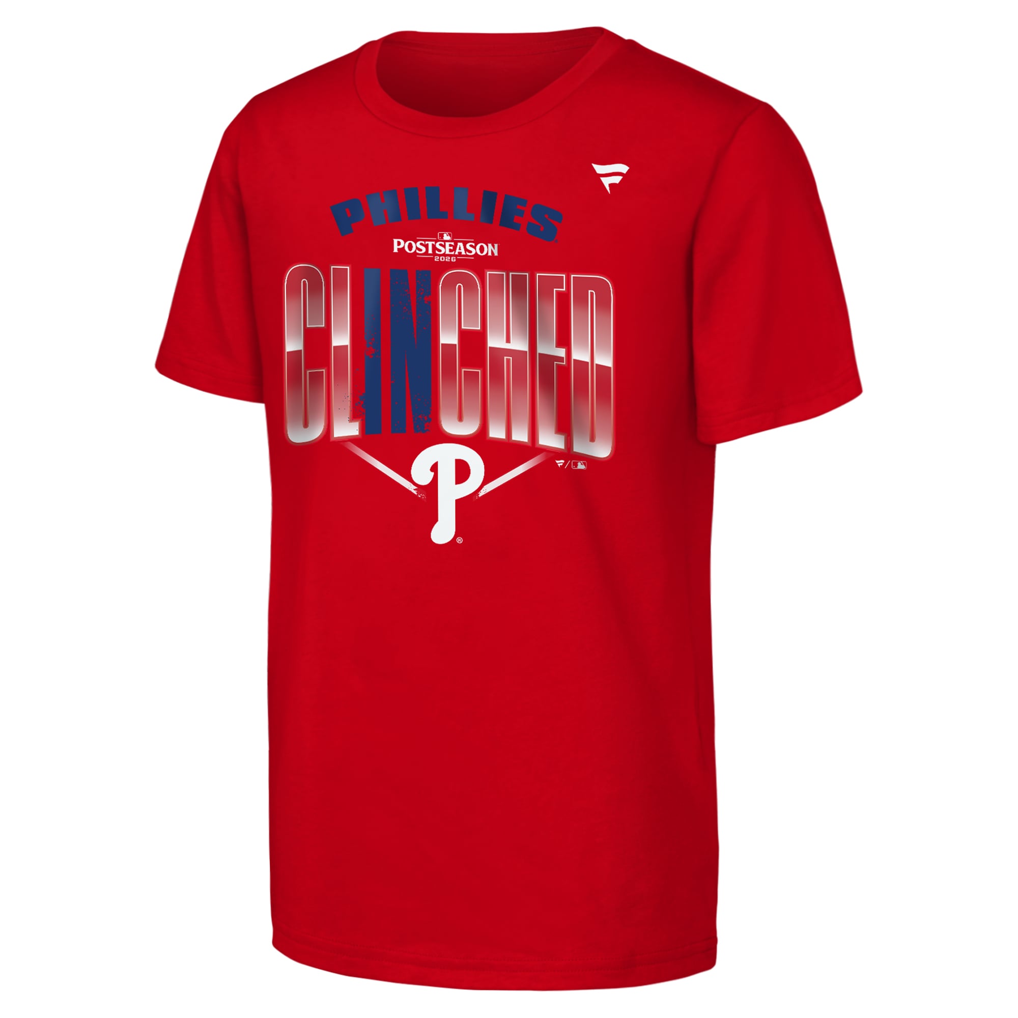 T-shirt Youth Fanatics rouge Philadelphia Phillies 2026 MLB Postseason Locker Room