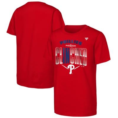 Philadelphia Phillies Fanatics Youth 2026 MLB Postseason Locker Room T-Shirt - Red